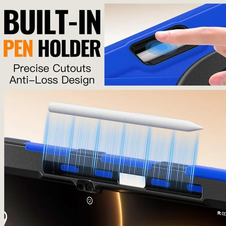 کاور تبلت شیائومی پد 7 اولترا SHIHUI، سیلیکونی، ترکیبی از PC، دارای هولدر و بند شانه (آبی) کاور تبلت شیائومی پد 7 اولترا SHIHUI، سیلیکونی، ترکیبی از PC، دارای هولدر و بند شانه (آبی)