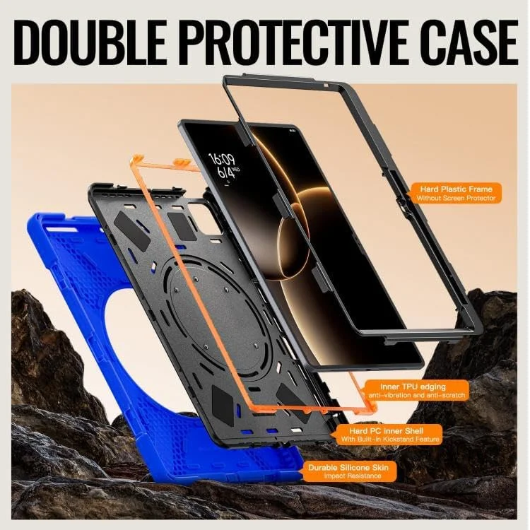 کاور تبلت شیائومی پد 7 اولترا SHIHUI، سیلیکونی، ترکیبی از PC، دارای هولدر و بند شانه (آبی) کاور تبلت شیائومی پد 7 اولترا SHIHUI، سیلیکونی، ترکیبی از PC، دارای هولدر و بند شانه (آبی)