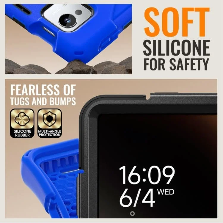 کاور تبلت شیائومی پد 7 اولترا SHIHUI، سیلیکونی، ترکیبی از PC، دارای هولدر و بند شانه (آبی) کاور تبلت شیائومی پد 7 اولترا SHIHUI، سیلیکونی، ترکیبی از PC، دارای هولدر و بند شانه (آبی)