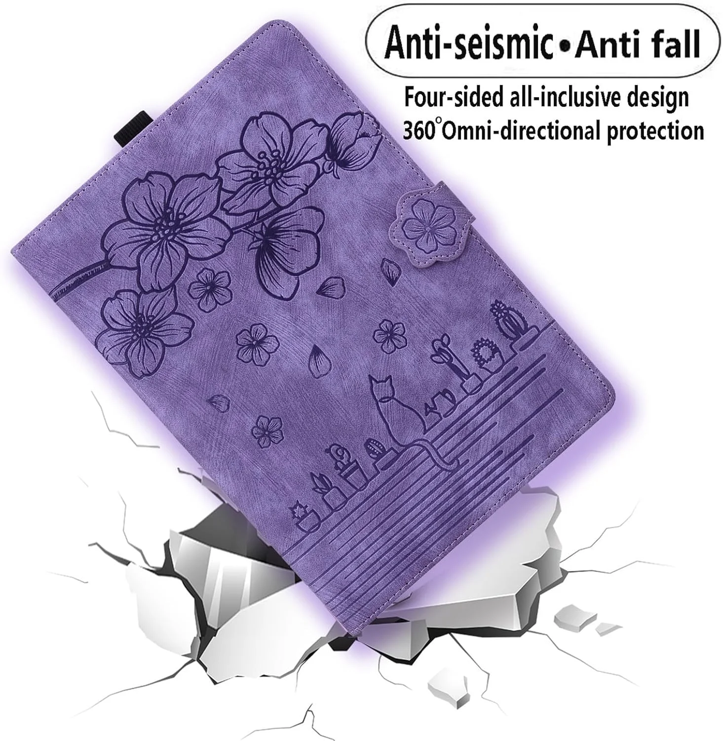 کیف تبلت SLLMYYX سازگار با شیائومی پد 6/پد 6 پرو 11.0 اینچ نسخه 2023، طرح گربه شکوفه گیلاس، جلد هوشمند چرمی PU (بنفش) کیف تبلت SLLMYYX سازگار با شیائومی پد 6/پد 6 پرو 11.0 اینچ نسخه 2023، طرح گربه شکوفه گیلاس، جلد هوشمند چرمی PU (بنفش)