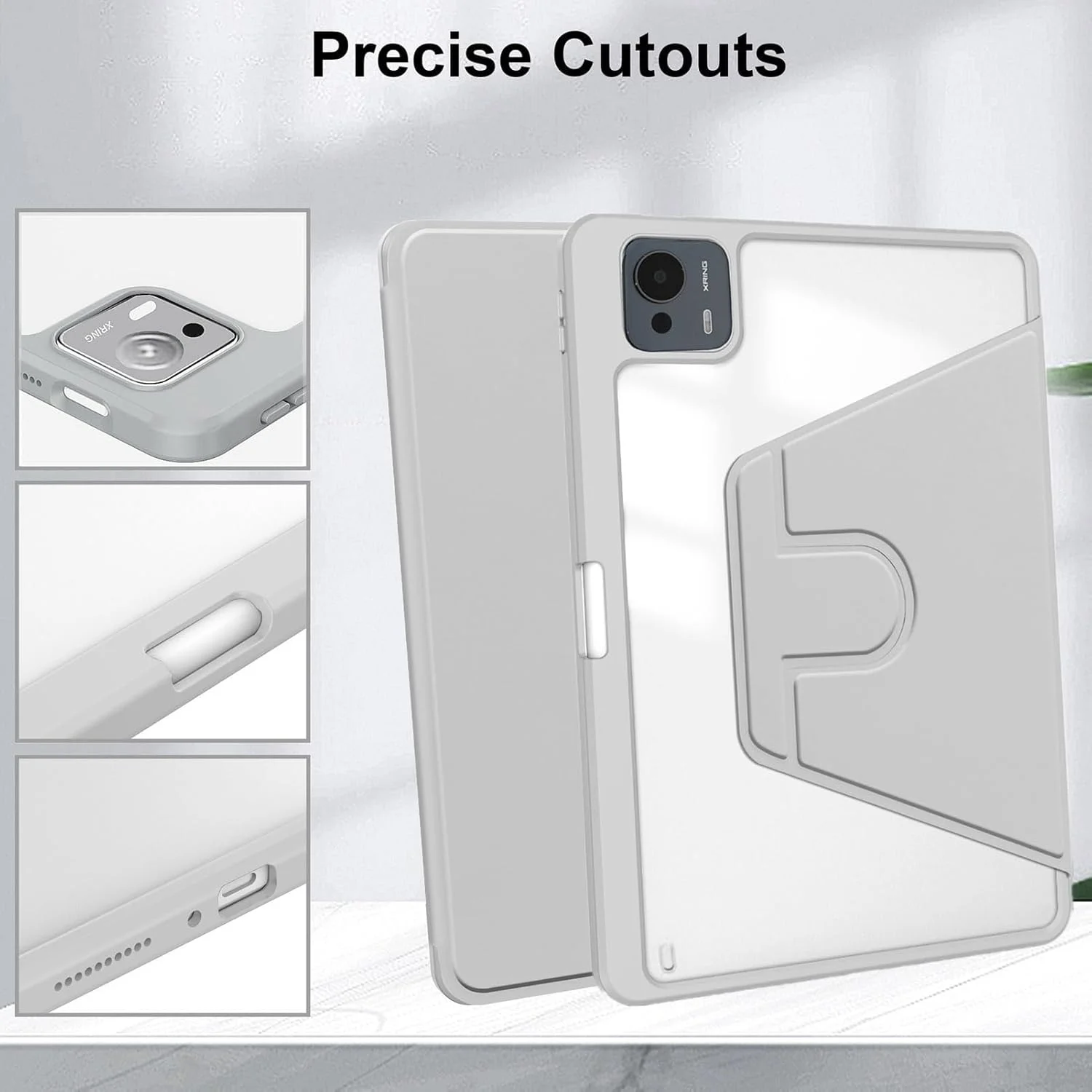 کیف چرخشی A-BEAUTY سازگار با شیائومی پد 7S Pro 12.5 اینچ 2025 با جای قلم، پوشش ضد ضربه با چرخش 360 درجه و پشت شفاف، بیدار/خواب خودکار، نقره ای کیف چرخشی A-BEAUTY سازگار با شیائومی پد 7S Pro 12.5 اینچ 2025 با جای قلم، پوشش ضد ضربه با چرخش 360 درجه و پشت شفاف، بیدار/خواب خودکار، نقره ای