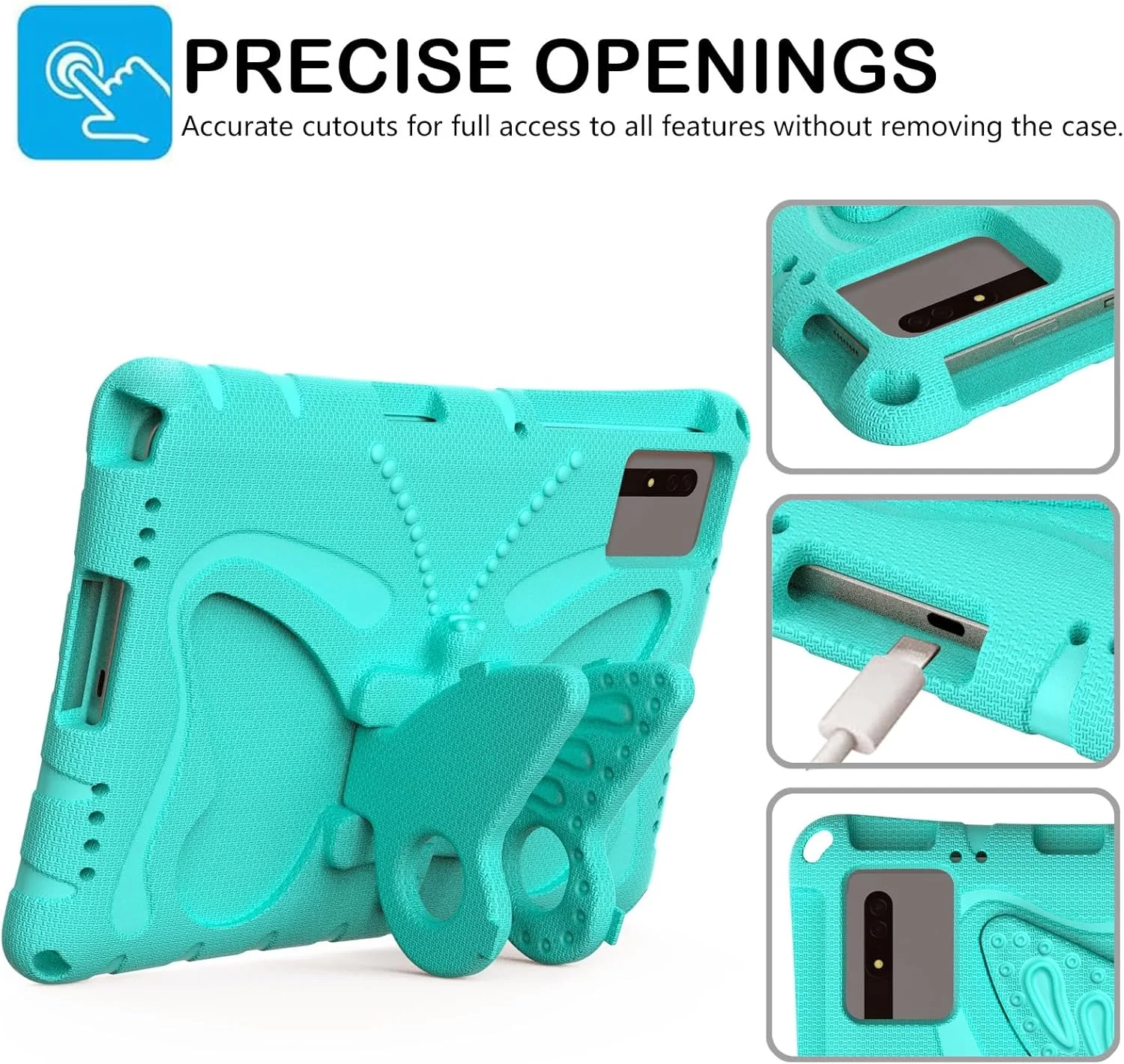 کیف محافظ تبلت سازگار با شیائومی می پد 5 / پد 5 پرو 11 اینچ نسخه 2021، کیف محافظ سبک وزن EVA مقاوم در برابر ضربه با بند شانه ای سازگار با کیف پایه کودک