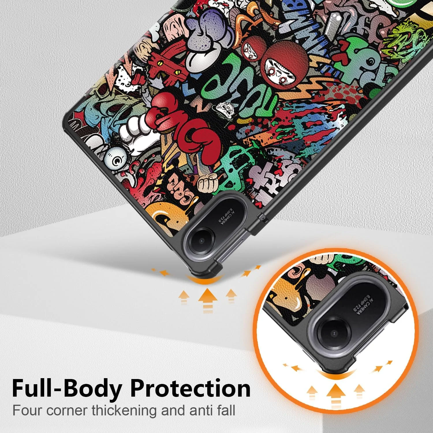 کاور DINGGUAGUA برای تبلت شیائومی Redmi Pad 2 سایز 11 اینچ 2025، فوق العاده نازک با قابلیت استند، کاور محافظ هوشمند باریک، با حالت خواب/بیدار شدن خودکار، طرح گرافیتی