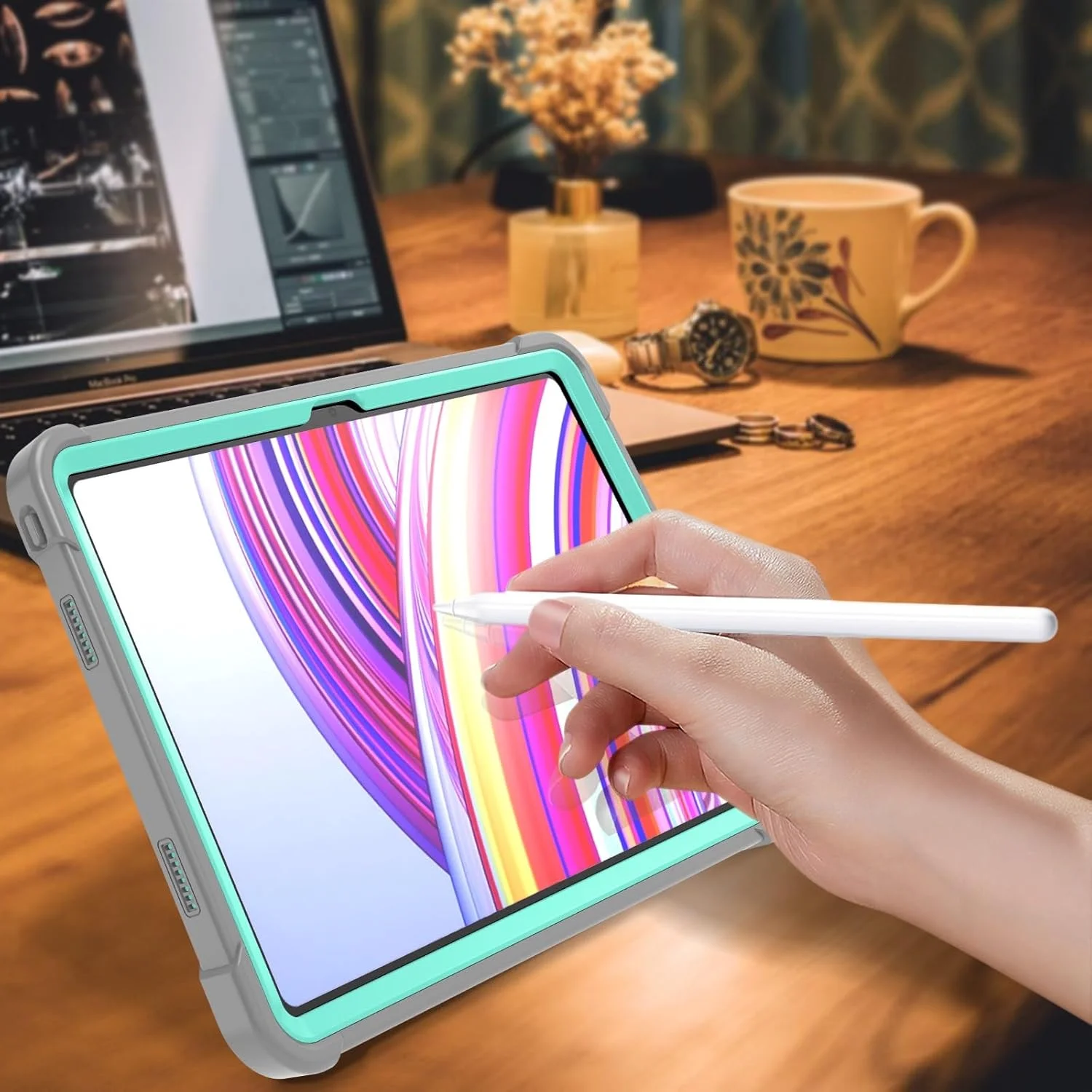 کاور تبلت سازگار با تبلت شیائومی Redmi Pad Pro 12.1 2024 با پایه، کاور محافظ بادوام و ضد ضربه مناسب کودکان سازگار با تبلت 12.1 اینچی شیائومی Poco Pad مناسب منزل (G کاور تبلت سازگار با تبلت شیائومی Redmi Pad Pro 12.1 2024 با پایه، کاور محافظ بادوام و ضد ضربه مناسب کودکان سازگار با تبلت 12.1 اینچی شیائومی Poco Pad مناسب منزل (G