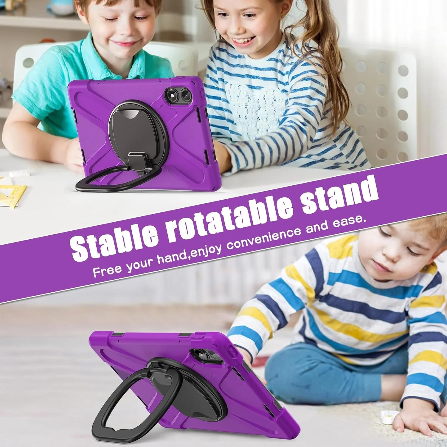 کیف تبلت مسافرتی سازگار با شیائومی Redmi Pad Pro 12.1"/Poco Pad 12.1"، TPU مقاوم در برابر ضربه، مناسب برای کودکان، دارای دسته چند منظوره چرخان 360 درجه کیف تبلت مسافرتی سازگار با شیائومی Redmi Pad Pro 12.1"/Poco Pad 12.1"، TPU مقاوم در برابر ضربه، مناسب برای کودکان، دارای دسته چند منظوره چرخان 360 درجه