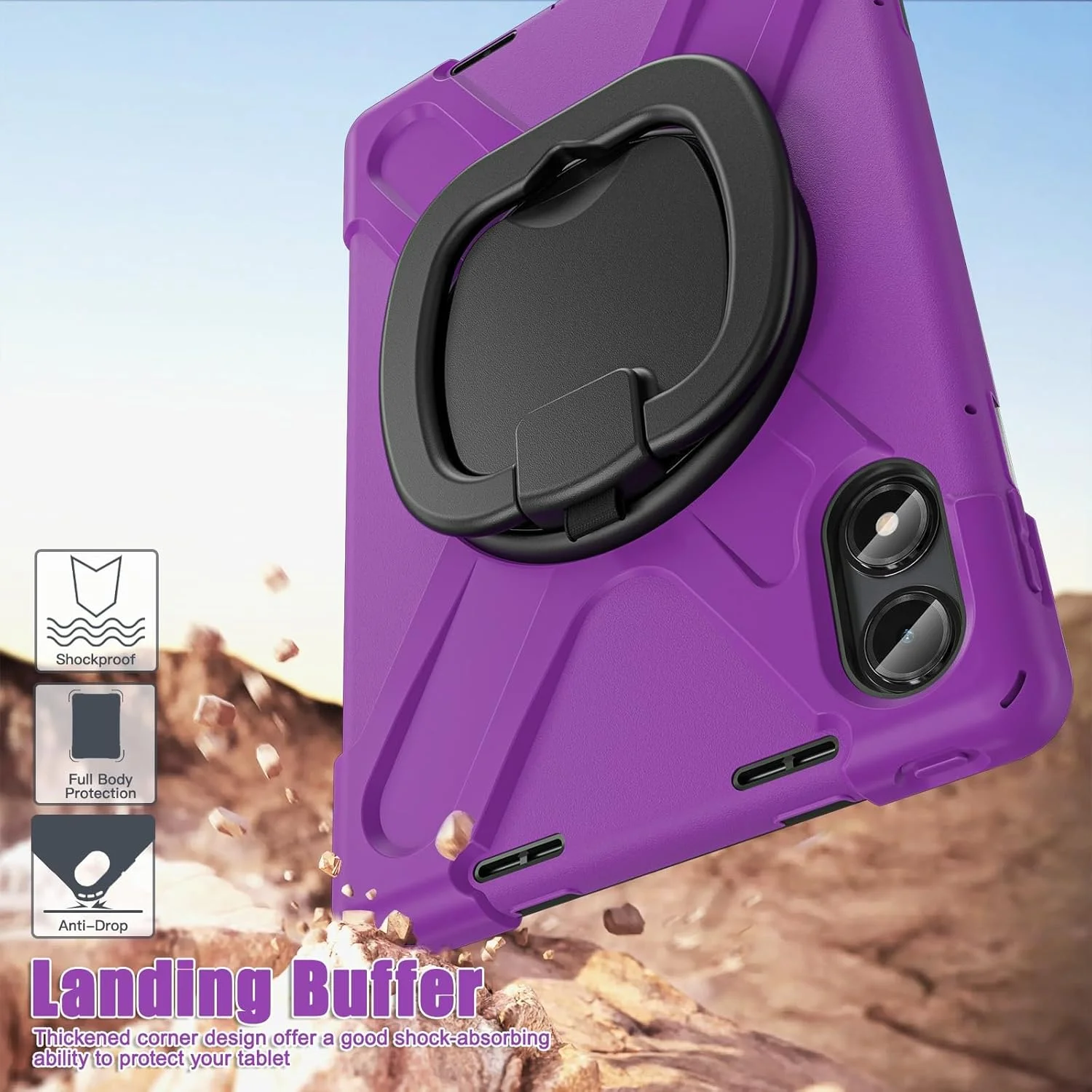 کیف تبلت مسافرتی سازگار با شیائومی Redmi Pad Pro 12.1"/Poco Pad 12.1"، TPU مقاوم در برابر ضربه، مناسب برای کودکان، دارای دسته چند منظوره چرخان 360 درجه کیف تبلت مسافرتی سازگار با شیائومی Redmi Pad Pro 12.1"/Poco Pad 12.1"، TPU مقاوم در برابر ضربه، مناسب برای کودکان، دارای دسته چند منظوره چرخان 360 درجه