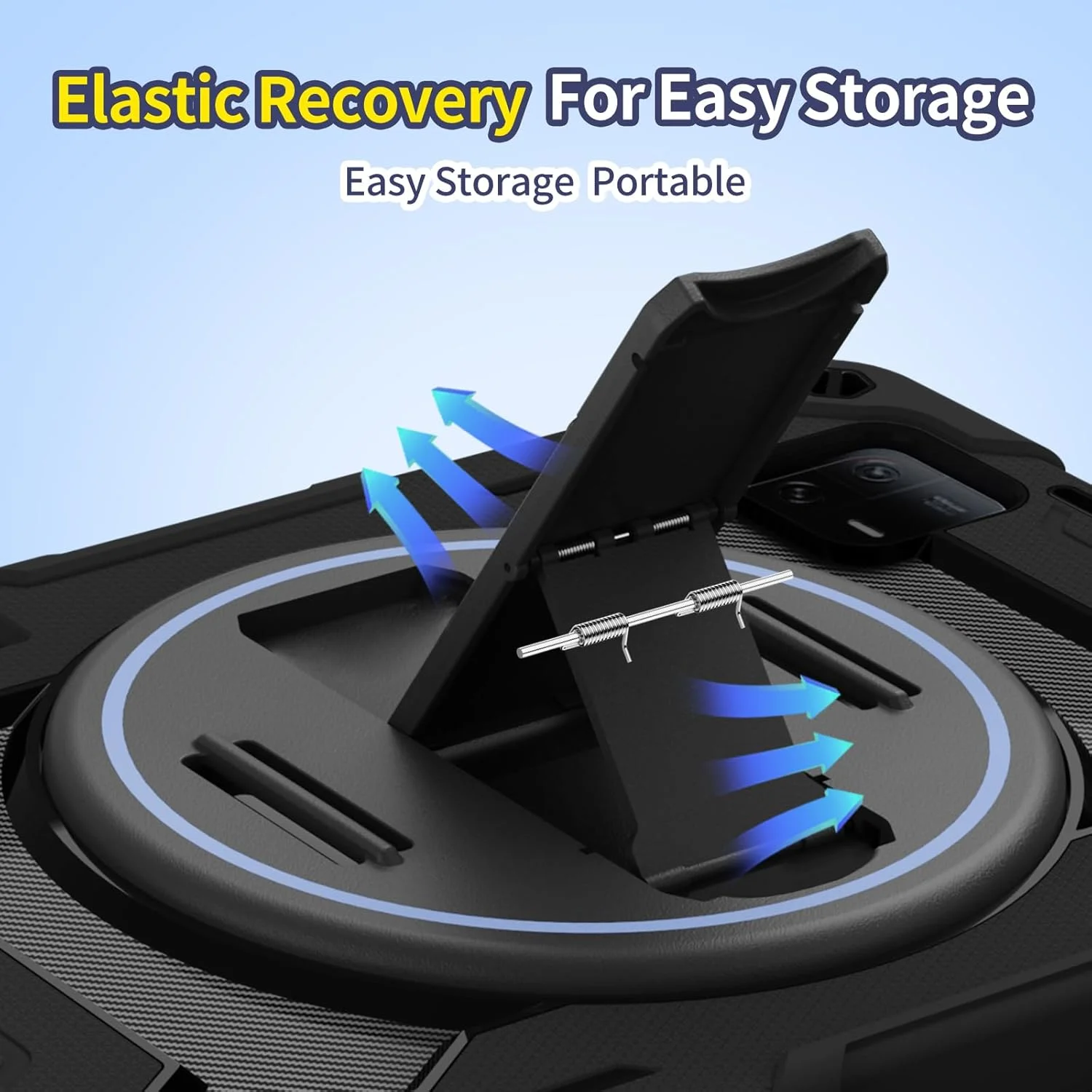 کیف تبلت موداسانکی برای شیائومی می پد 6 / می پد 6 پرو با نگهدارنده قلم، براکت چند زاویه ای + بند دستی چرخان 360 درجه قابل تنظیم، پوسته مقاوم در برابر شکستگی سه در یک، ضد ضربه، بند شانه (مشکی)