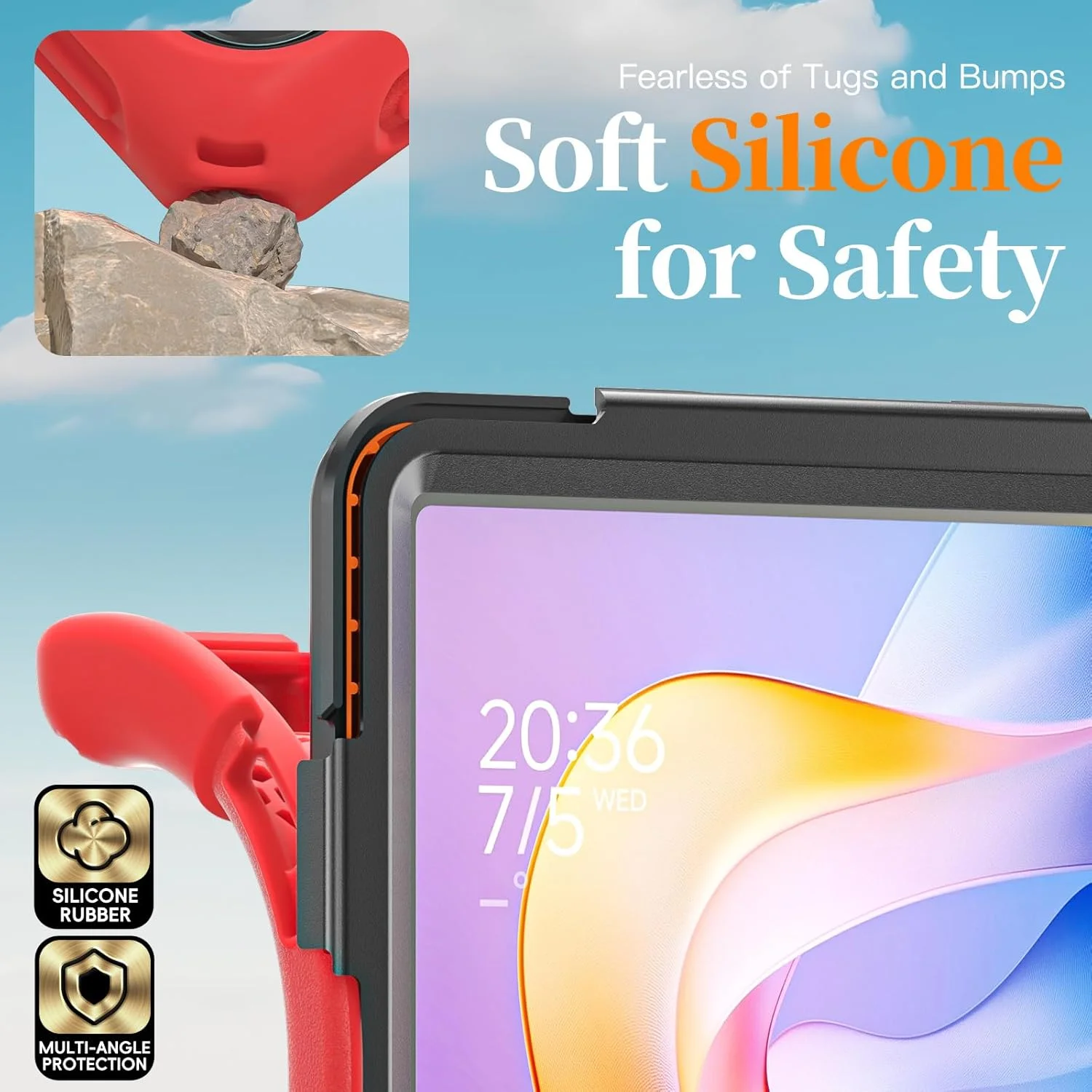 کیف تبلت کودکانه Gruattreay سازگار با شیائومی Redmi Pad 2 11 اینچ، کیف سیلیکونی بند دار قابل حمل با پایه مچی چرخان چند منظوره، جای قلم و بند قابل تنظیم (مشکی) کیف تبلت کودکانه Gruattreay سازگار با شیائومی Redmi Pad 2 11 اینچ، کیف سیلیکونی بند دار قابل حمل با پایه مچی چرخان چند منظوره، جای قلم و بند قابل تنظیم (مشکی)