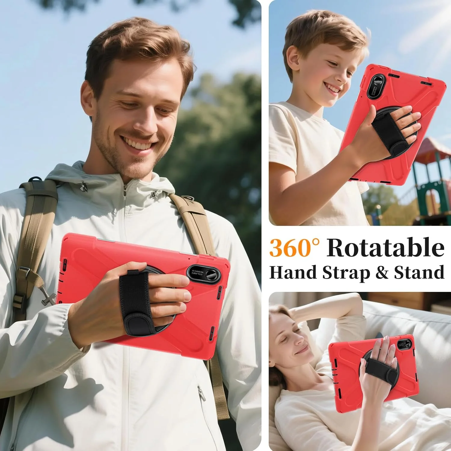 کیف تبلت کودکانه Gruattreay سازگار با شیائومی Redmi Pad 2 11 اینچ، کیف سیلیکونی بند دار قابل حمل با پایه مچی چرخان چند منظوره، جای قلم و بند قابل تنظیم (مشکی) کیف تبلت کودکانه Gruattreay سازگار با شیائومی Redmi Pad 2 11 اینچ، کیف سیلیکونی بند دار قابل حمل با پایه مچی چرخان چند منظوره، جای قلم و بند قابل تنظیم (مشکی)