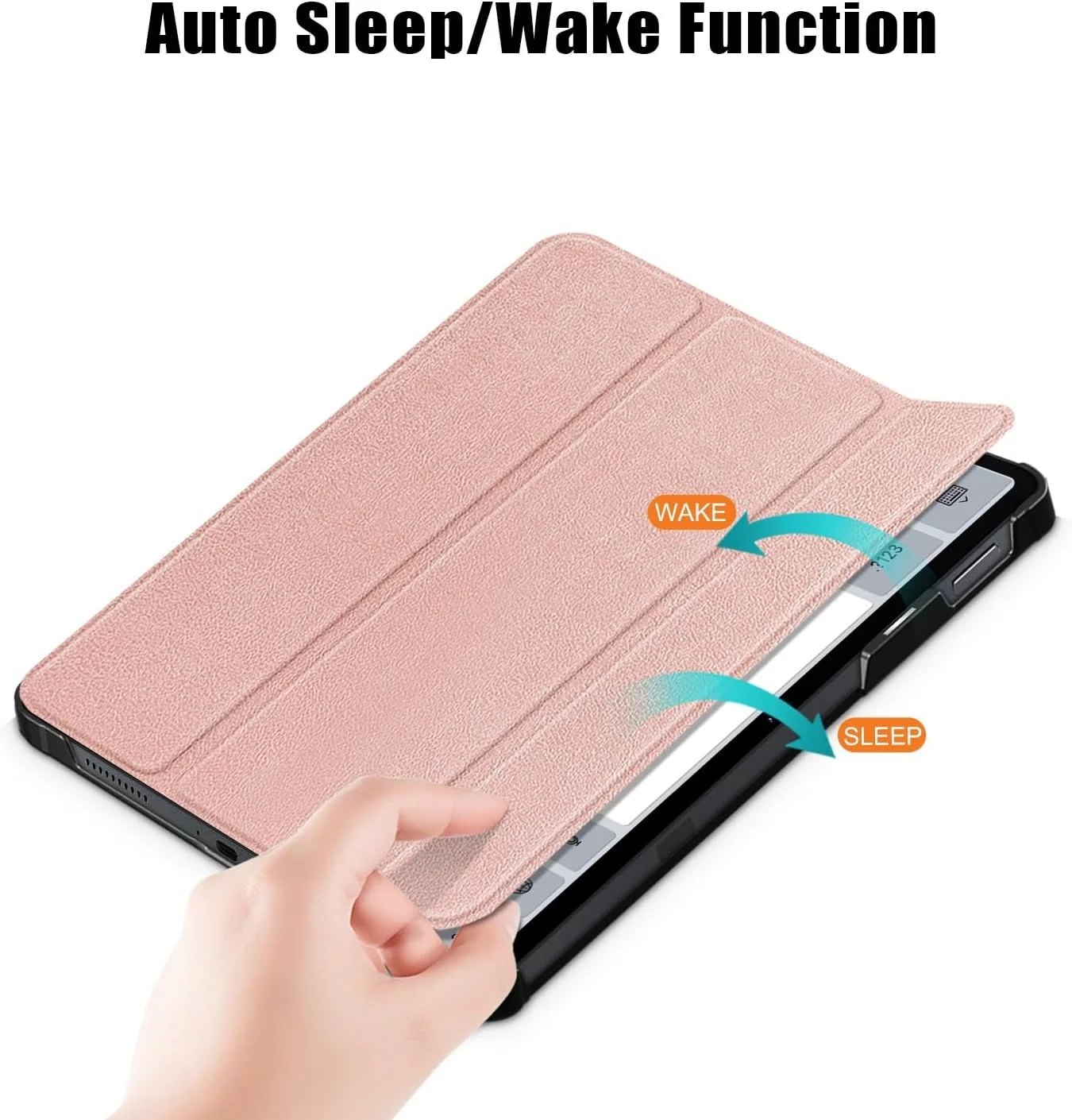 کیف تبلت مسافرتی سازگار با شیائومی پد 5 پرو 12.4 اینچ، کیف تبلت هوشمند سه تایی، کیف پایه فوق العاده نازک و سبک وزن با پوشش پشتی سخت PC، روکش فولیو، کیف تبلت با قابلیت خواب/بیداری خودکار