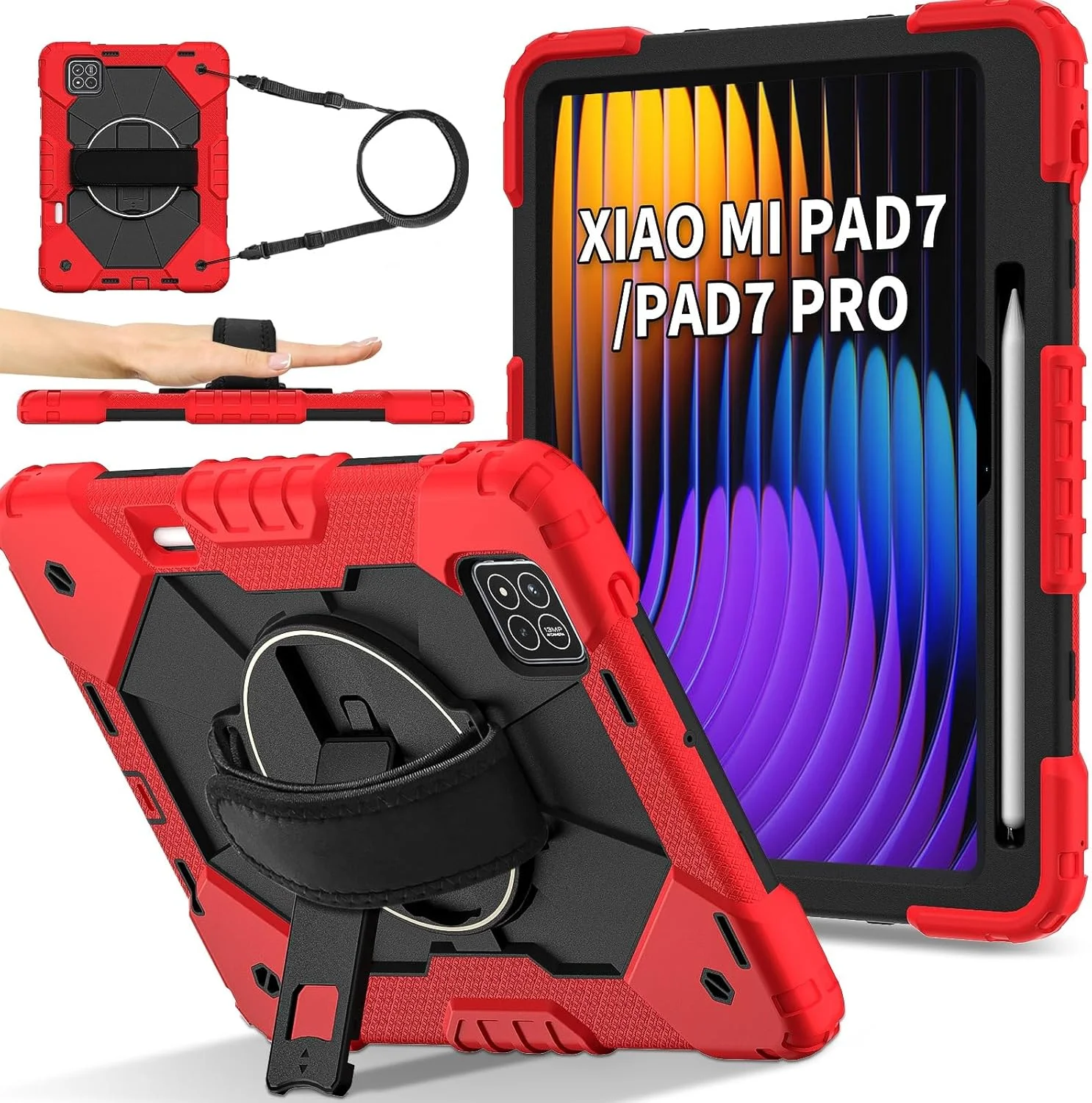 کیف تبلت مسافرتی سازگار با شیائومی Mi Pad 7 / Mi Pad 7 Pro 11.2 اینچ 2024، کیف محافظ با بند مچی / جای قلم S، کیف مقاوم در برابر ضربه سازگار با کیف شیائومی Mi Pad 7/7 Pro کیف تبلت مسافرتی سازگار با شیائومی Mi Pad 7 / Mi Pad 7 Pro 11.2 اینچ 2024، کیف محافظ با بند مچی / جای قلم S، کیف مقاوم در برابر ضربه سازگار با کیف شیائومی Mi Pad 7/7 Pro