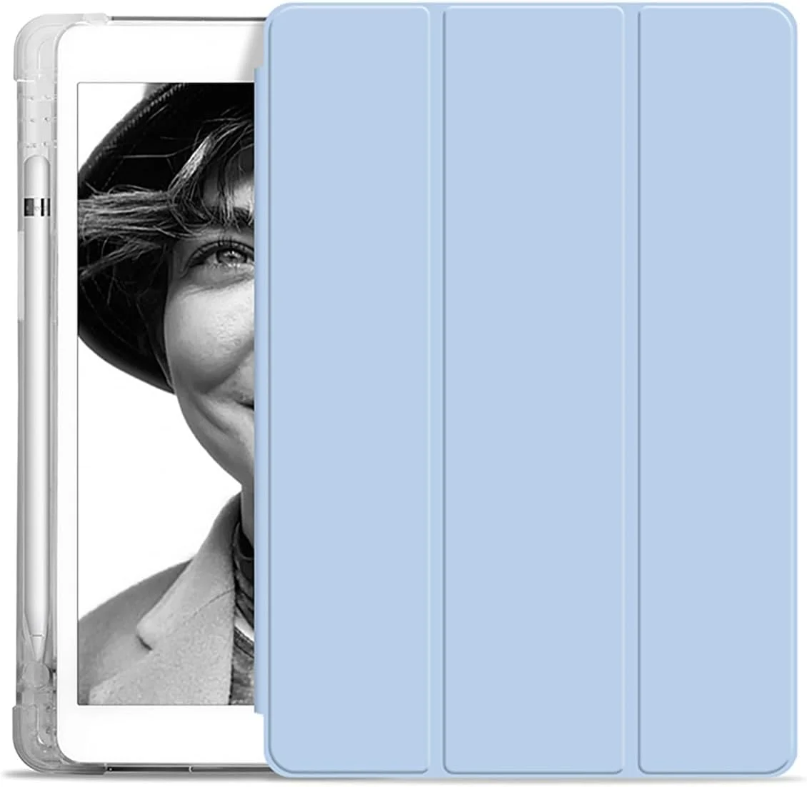 کیف تبلت مسافرتی سازگار با تبلت شیائومی Redmi Pad 10.61 اینچی عرضه شده در سال 2022، کاور باریک TPU با قابلیت بیدار/خواب خودکار، کاور هوشمند با جای مداد، کاور ضد ضربه با محافظ پوسته پشتی شفاف