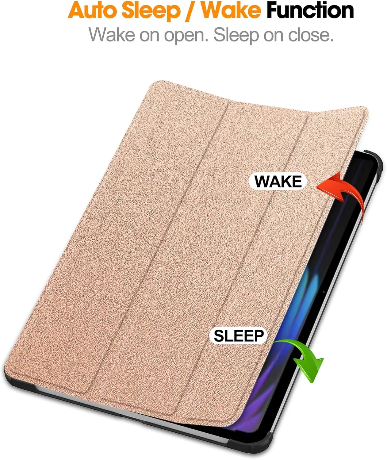 کیف تبلت RanTuo برای شیائومی پد 7، چرم PU، سبک و نازک، ضد آب، ضد گرد و غبار، قاب محافظ ضد افتادن برای شیائومی پد 7 (طلایی رز)