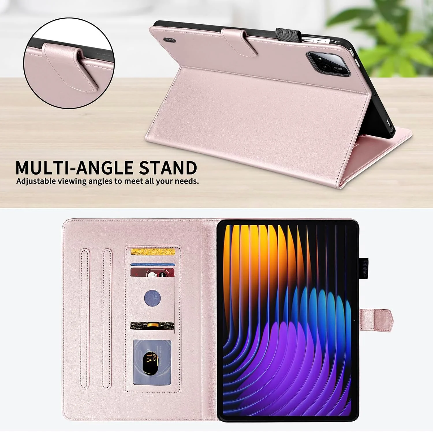 کیف محافظ چرمی ویتازی مناسب برای تبلت شیائومی Mi Pad 7 / Pad 7 Pro 11.2 اینچ 2024، مناسب کاربری تجاری، دارای جای کارت و استند، طلایی رز کیف محافظ چرمی ویتازی مناسب برای تبلت شیائومی Mi Pad 7 / Pad 7 Pro 11.2 اینچ 2024، مناسب کاربری تجاری، دارای جای کارت و استند، طلایی رز