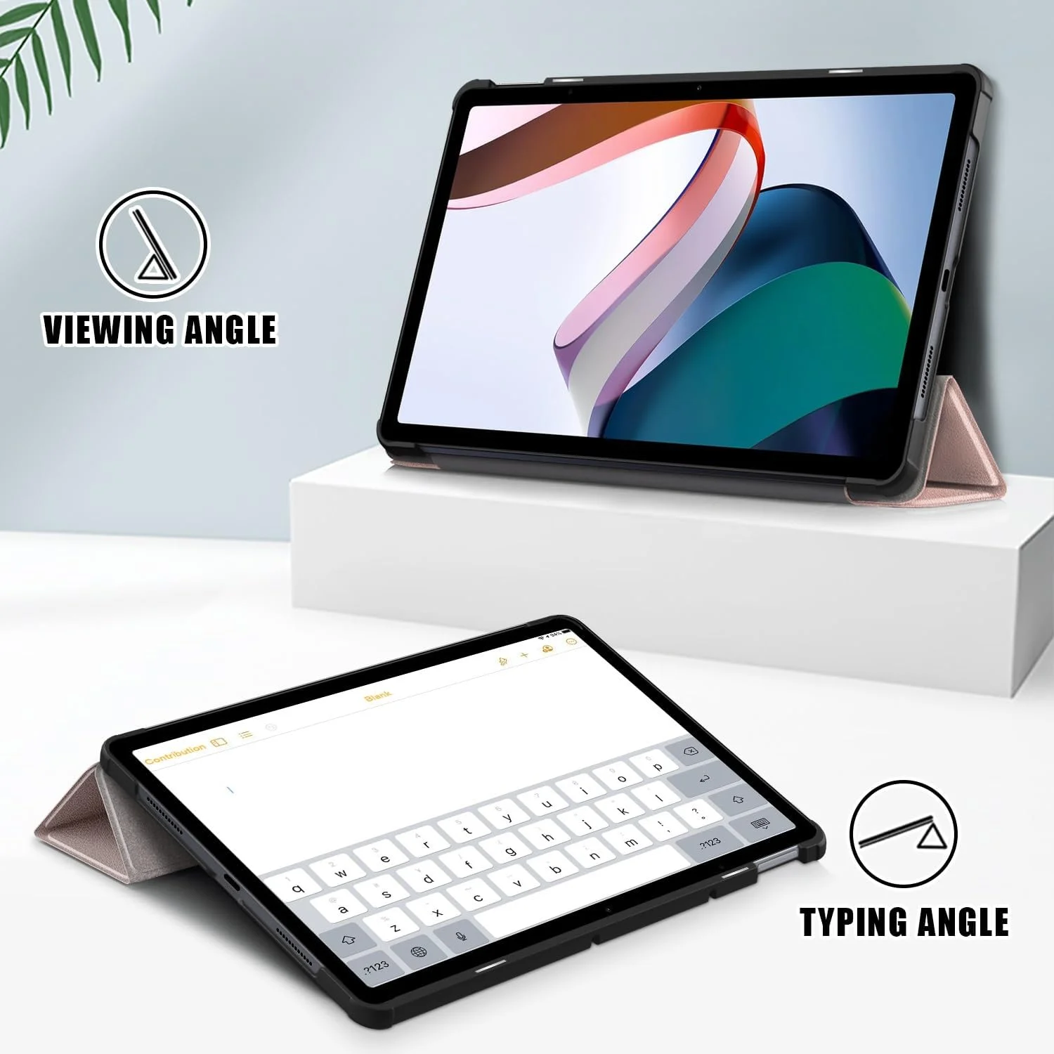 کیف تبلت مسافرتی سازگار با شیائومی ردمی پد 10.6 اینچ، مدل 2022، کیف تبلت هوشمند سه تایی، کیف فوق العاده باریک و سبک با پایه، قاب پشتی سخت PC، روکش فولیو با قابلیت خواب خودکار