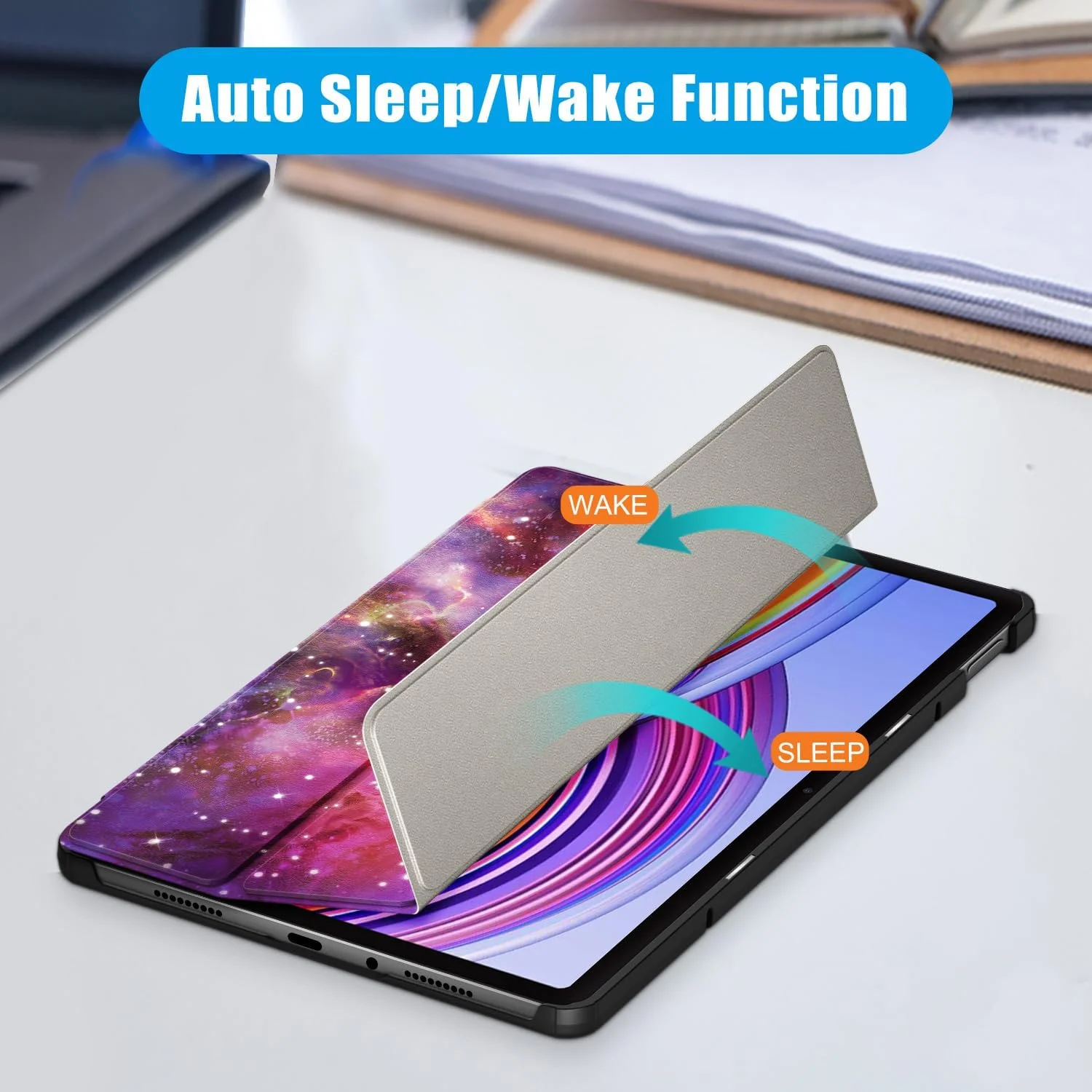 کیف تبلت TOPCASE برای تبلت شیائومی Redmi Pad Pro 12.1 اینچ / تبلت شیائومی Poco Pad 2024 12.1 اینچ، کیف محافظ باریک با عملکرد خواب/بیدار خودکار و پایه، طرح کهکشانی