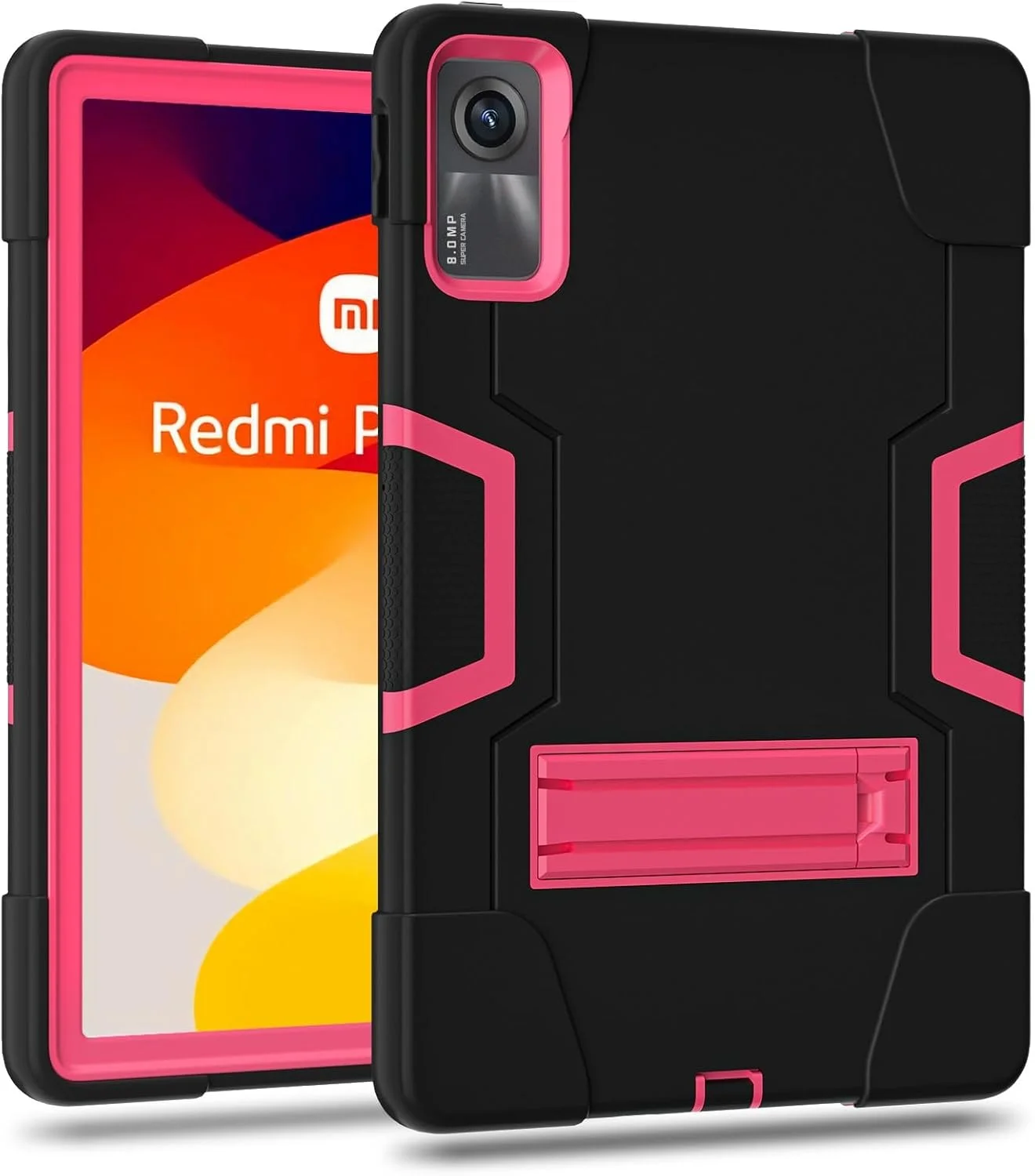 کیف محافظ تبلت سازگار با شیائومی ردمی پد اس ای 11 اینچ (2023)، کاور سیلیکونی تبلت با پایه نگهدارنده، کاور محافظ مقاوم در برابر ضربه