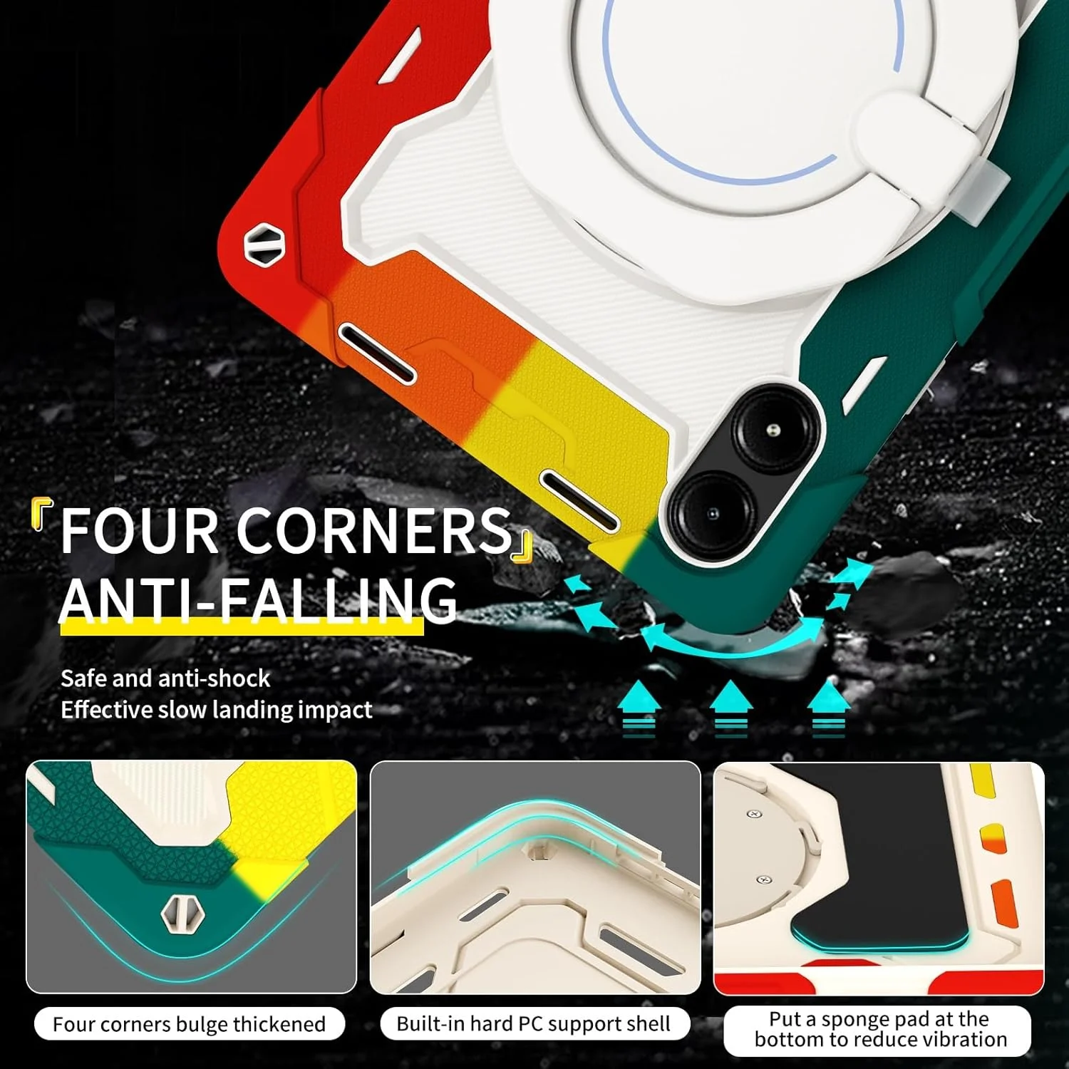 کیف تبلت مسافرتی سازگار با کودکان، سازگار با تبلت شیائومی Redmi Pad Pro 12.1 اینچی، کاور تبلت بادوام و ضد ضربه با پایه و بند شانه سازگار