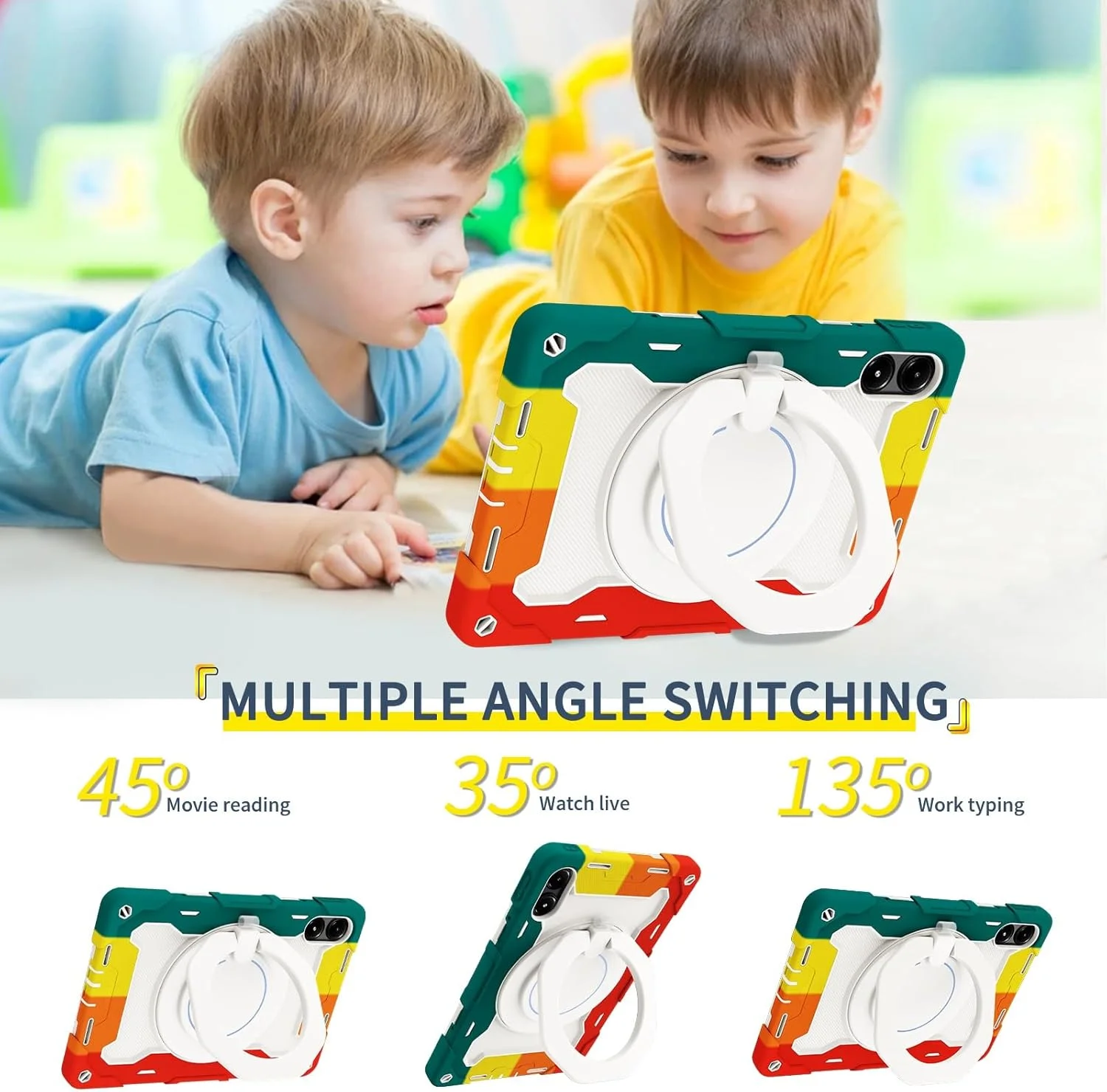 کیف تبلت مسافرتی سازگار با کودکان، سازگار با تبلت شیائومی Redmi Pad Pro 12.1 اینچی، کاور تبلت بادوام و ضد ضربه با پایه و بند شانه سازگار