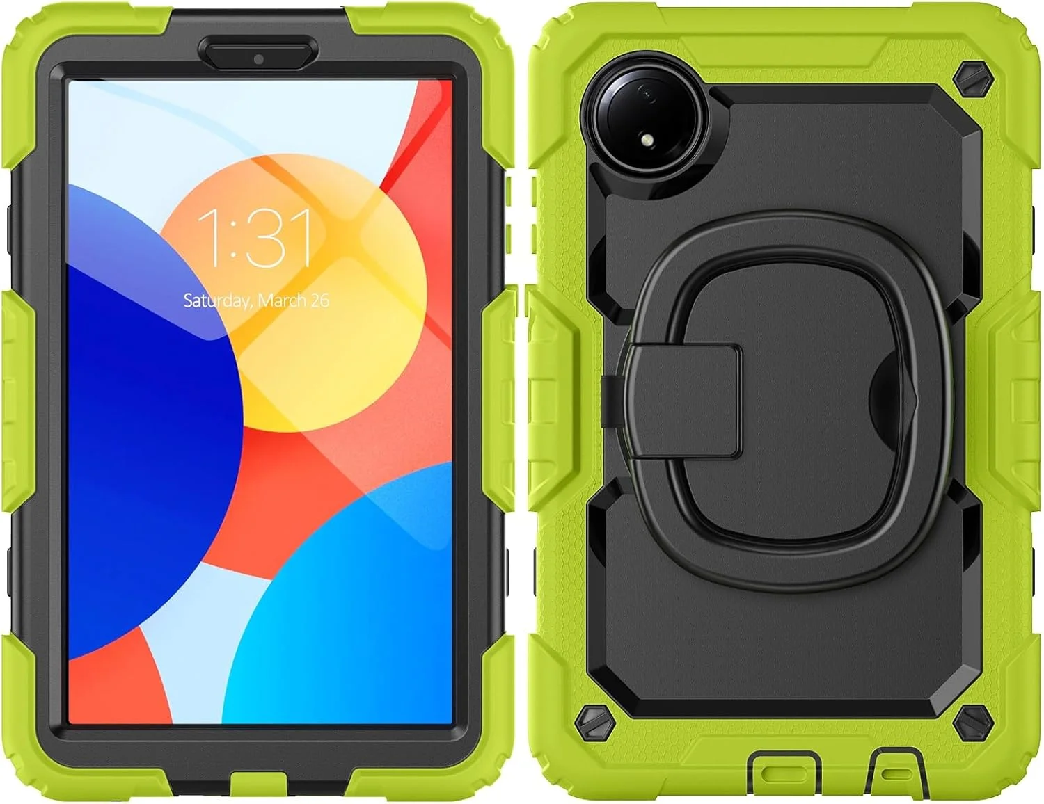 کاور تبلت مقاوم در برابر ضربه TPU سازگار با شیائومی Redmi Pad SE 8.7 اینچ 2024، کاور کودکانه با دسته چرخان 360 درجه، پایه نگهدارنده به همراه محافظ صفحه نمایش و بند شانه ای سازگار با Redmi کاور تبلت مقاوم در برابر ضربه TPU سازگار با شیائومی Redmi Pad SE 8.7 اینچ 2024، کاور کودکانه با دسته چرخان 360 درجه، پایه نگهدارنده به همراه محافظ صفحه نمایش و بند شانه ای سازگار با Redmi