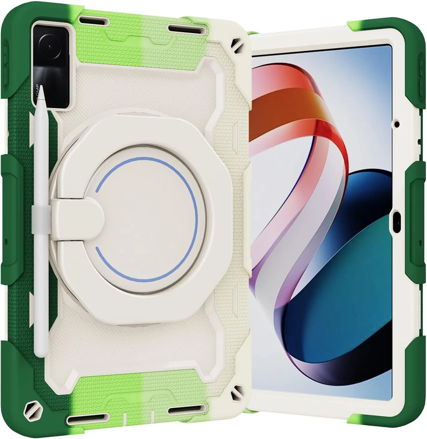 کیف تبلت مسافرتی سازگار با تبلت شیائومی Redmi Pad 10.61 اینچ نسخه 2022، قاب با پایه چرخشی 360 درجه و دسته ضد ضربه کیف تبلت مسافرتی سازگار با تبلت شیائومی Redmi Pad 10.61 اینچ نسخه 2022، قاب با پایه چرخشی 360 درجه و دسته ضد ضربه