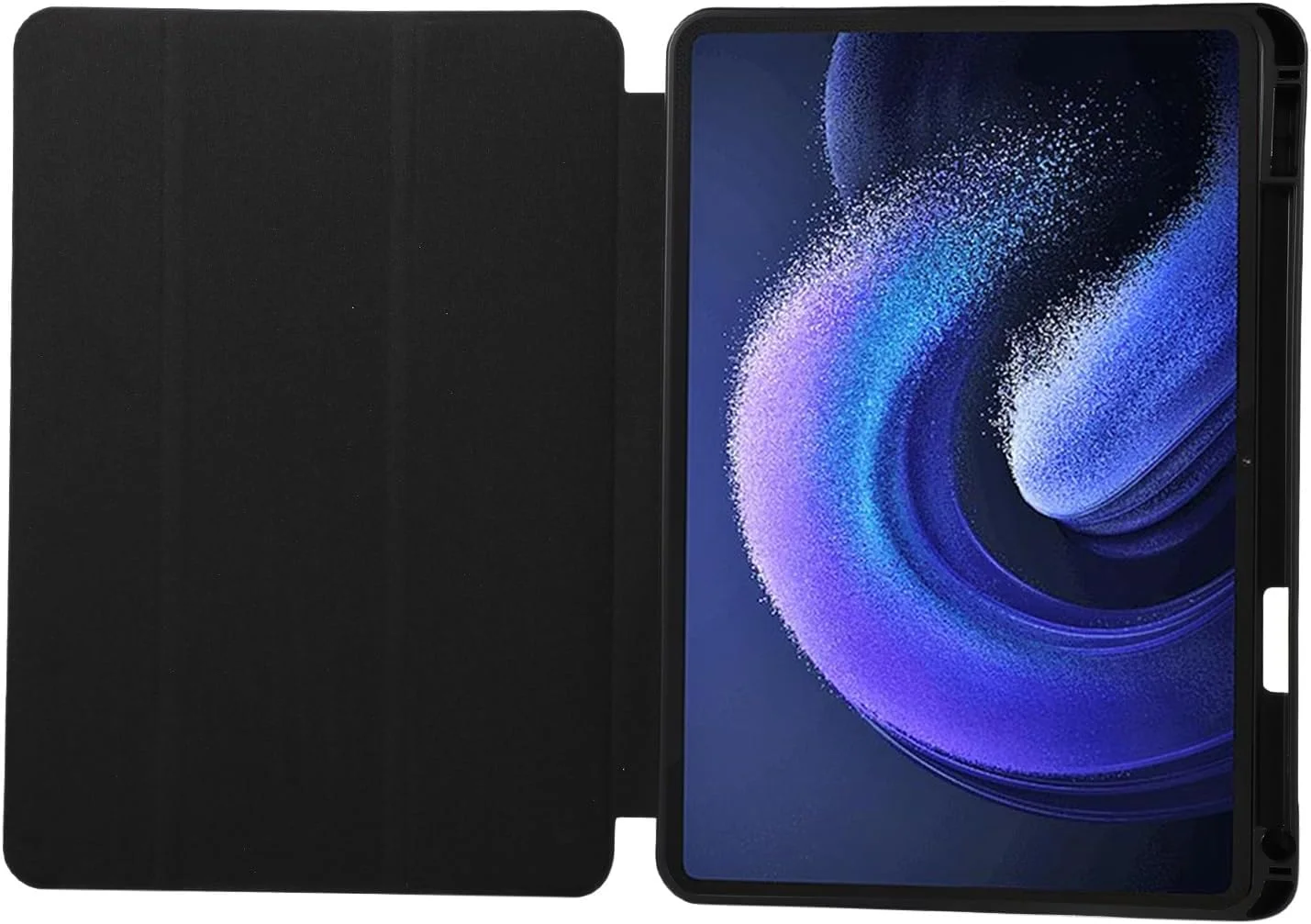 کیف تبلت مسافرتی سازگار با شیائومی پد 6 11 اینچی با جای قلم، کیف هوشمند با پایه سه دری و پشت TPU نرم، عملکرد خواب/بیدار شدن خودکار