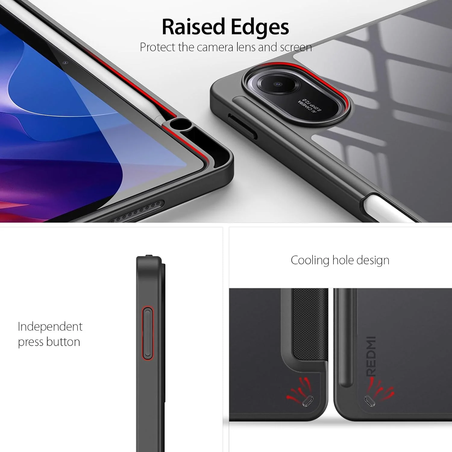 کیف تبلت Gruattreay سازگار با شیائومی Redmi Pad 2 11 اینچ (2025)، کیف چرمی PU سه تایی با قابلیت بیدار/خواب خودکار، پوشش پشتی شفاف و جای مداد داخلی کیف تبلت Gruattreay سازگار با شیائومی Redmi Pad 2 11 اینچ (2025)، کیف چرمی PU سه تایی با قابلیت بیدار/خواب خودکار، پوشش پشتی شفاف و جای مداد داخلی