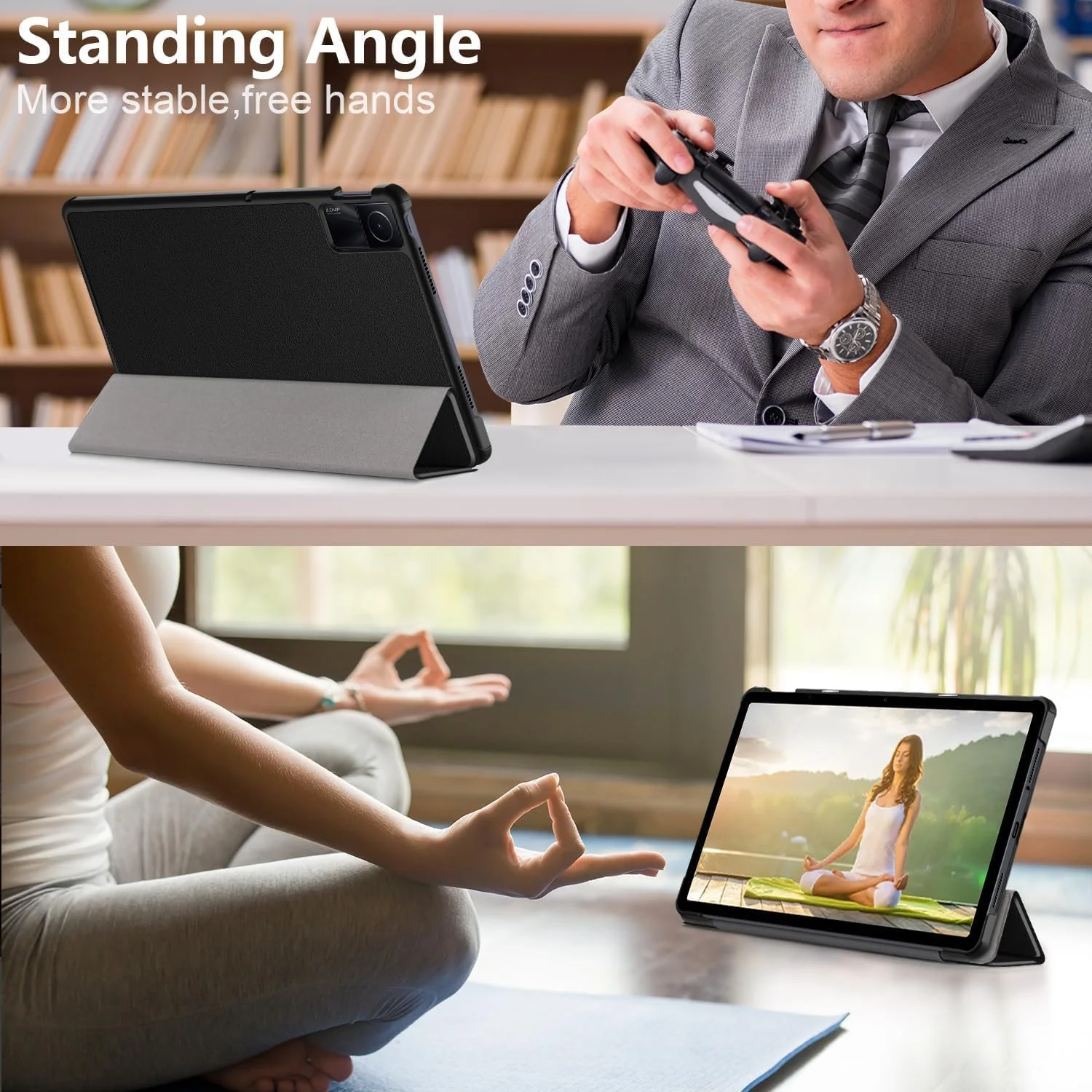 کاور آواکوت برای شیائومی Redmi Pad SE 11 اینچ، کاور محافظ هوشمند باریک با پشت سخت و عملکرد خواب/بیدار خودکار، مشکی کاور آواکوت برای شیائومی Redmi Pad SE 11 اینچ، کاور محافظ هوشمند باریک با پشت سخت و عملکرد خواب/بیدار خودکار، مشکی