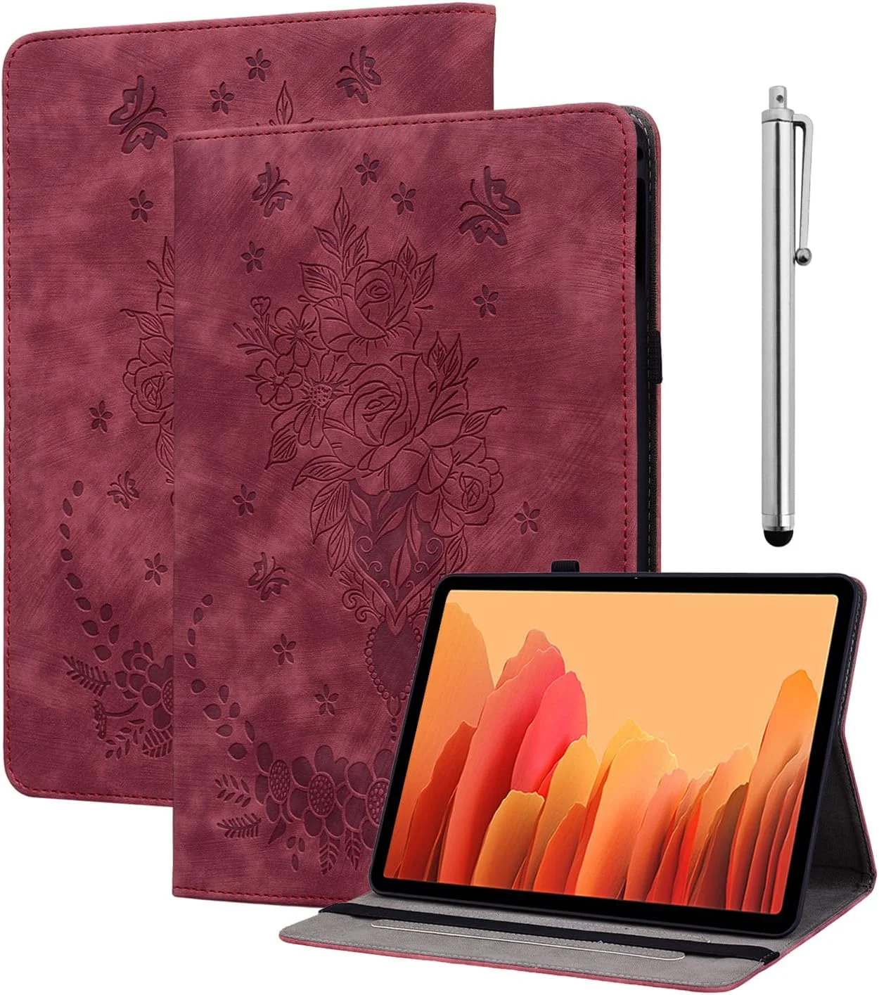 کیف محافظ تبلت شیائومی Redmi Pad 2 با سایز 11 اینچ (سال 2025)، کیف چرمی PU تاشو چند زاویه ای با جای قلم و قابلیت استند، قرمز کیف محافظ تبلت شیائومی Redmi Pad 2 با سایز 11 اینچ (سال 2025)، کیف چرمی PU تاشو چند زاویه ای با جای قلم و قابلیت استند، قرمز