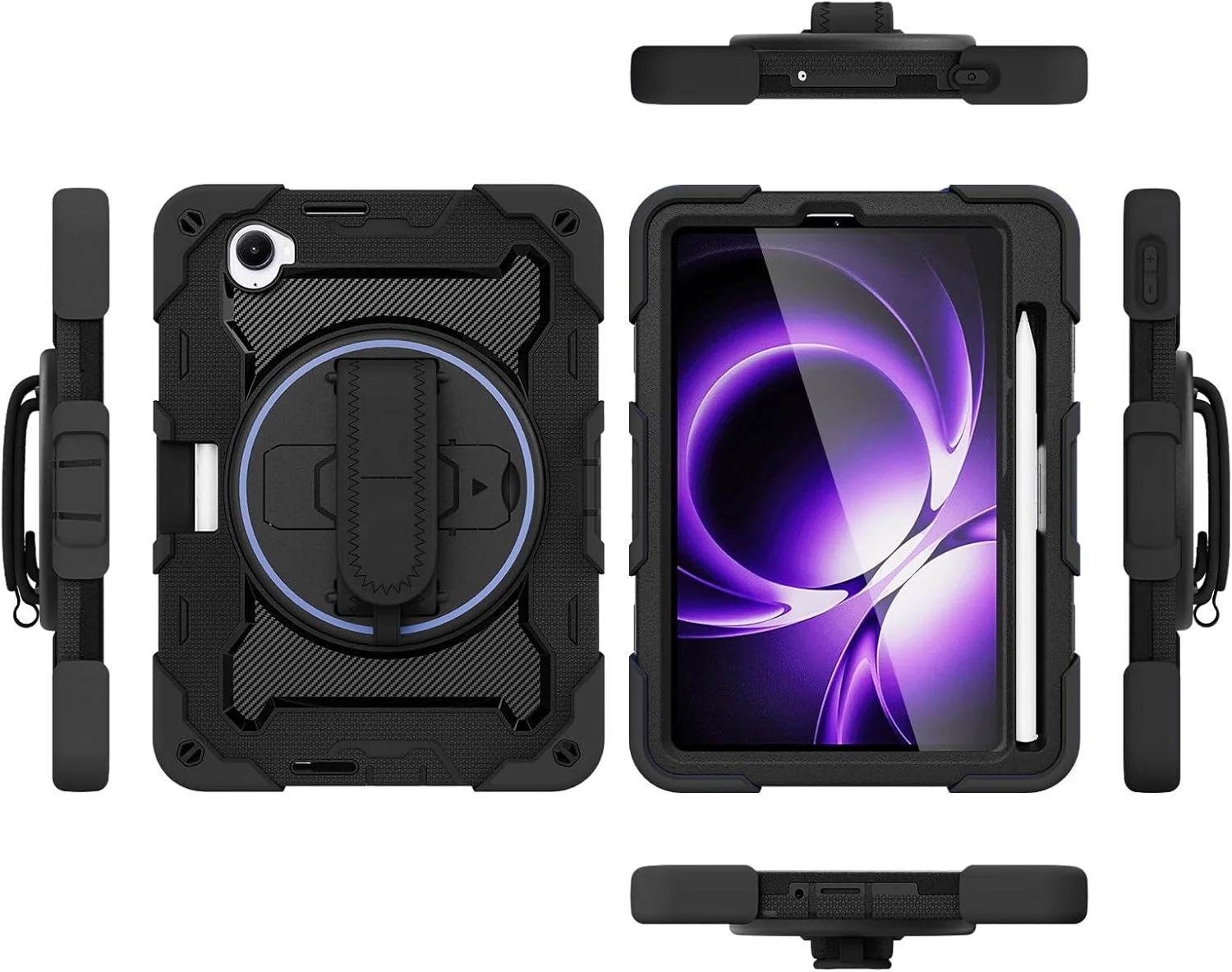 کاور تبلت ضد ضربه Gruattreay سازگار با شیائومی Redmi K Pad 8.8 اینچ (2025)، کاور سیلیکونی قابل حمل با بند مچی چرخان و پایه کشویی برای Redmi K Pad (مشکی)