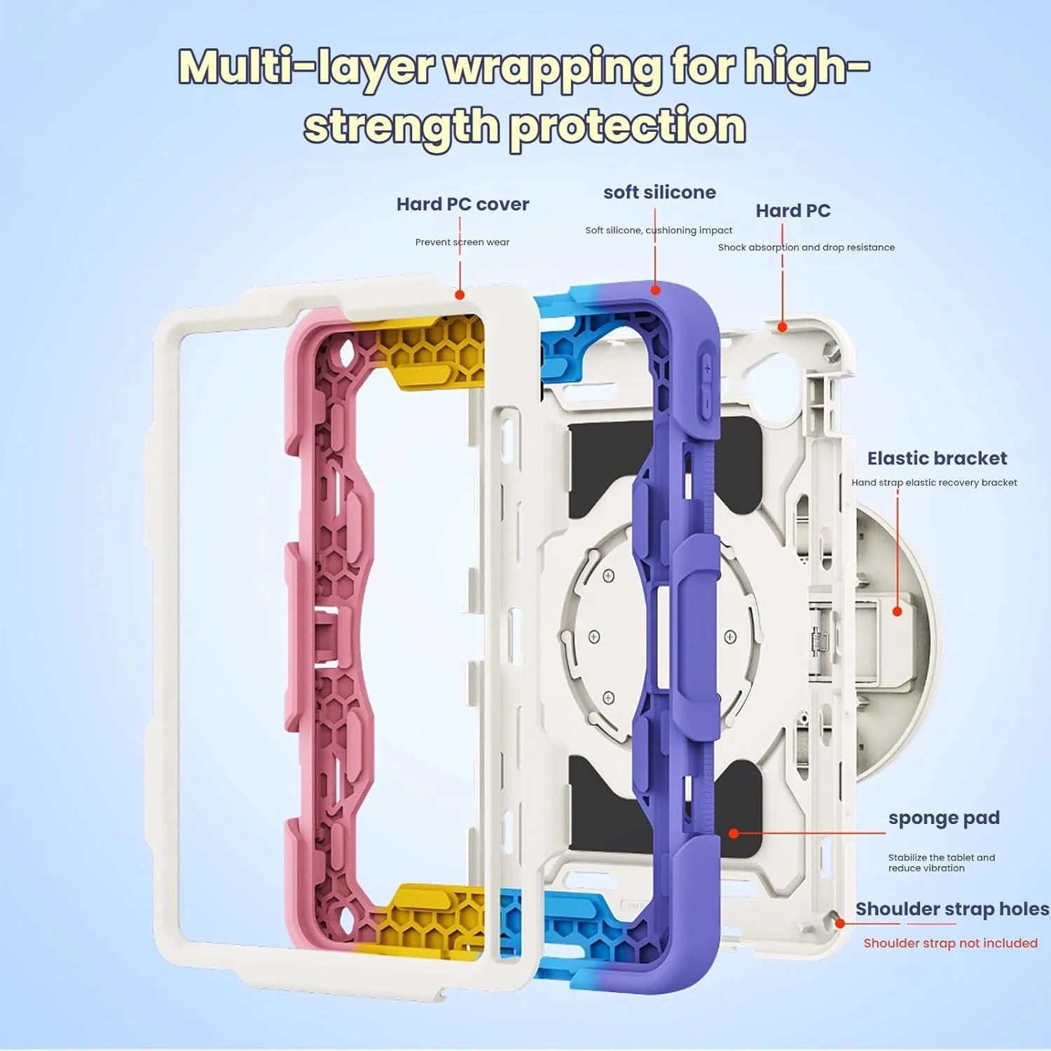 کاور تبلت ضد ضربه Gruattreay سازگار با شیائومی Redmi K Pad 8.8 اینچ (2025)، کاور سیلیکونی قابل حمل با بند مچی چرخان و پایه کشویی برای Redmi K Pad (مشکی)