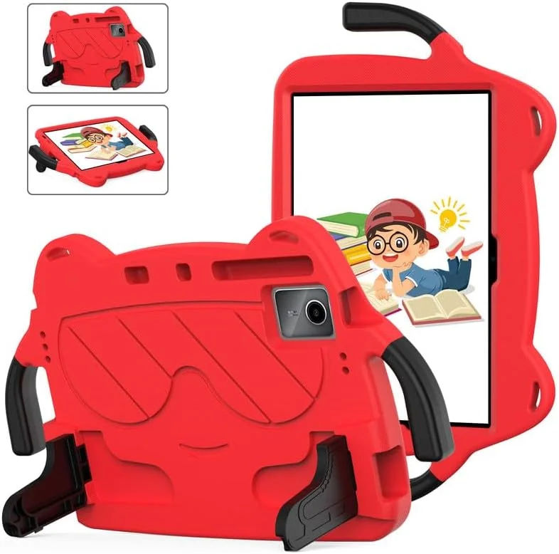 کیف تبلت Nikaque مناسب برای شیائومی Redmi Pad SE 11 اینچ 2023، مناسب کودکان، بادوام، سبک وزن، EVA مقاوم در برابر ضربه، دارای دسته محافظ و پایه، قرمز