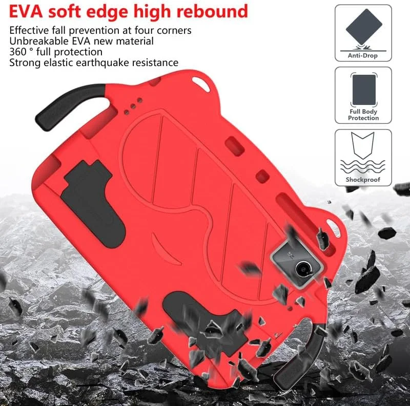 کیف تبلت Nikaque مناسب برای شیائومی Redmi Pad SE 11 اینچ 2023، مناسب کودکان، بادوام، سبک وزن، EVA مقاوم در برابر ضربه، دارای دسته محافظ و پایه، قرمز کیف تبلت Nikaque مناسب برای شیائومی Redmi Pad SE 11 اینچ 2023، مناسب کودکان، بادوام، سبک وزن، EVA مقاوم در برابر ضربه، دارای دسته محافظ و پایه، قرمز