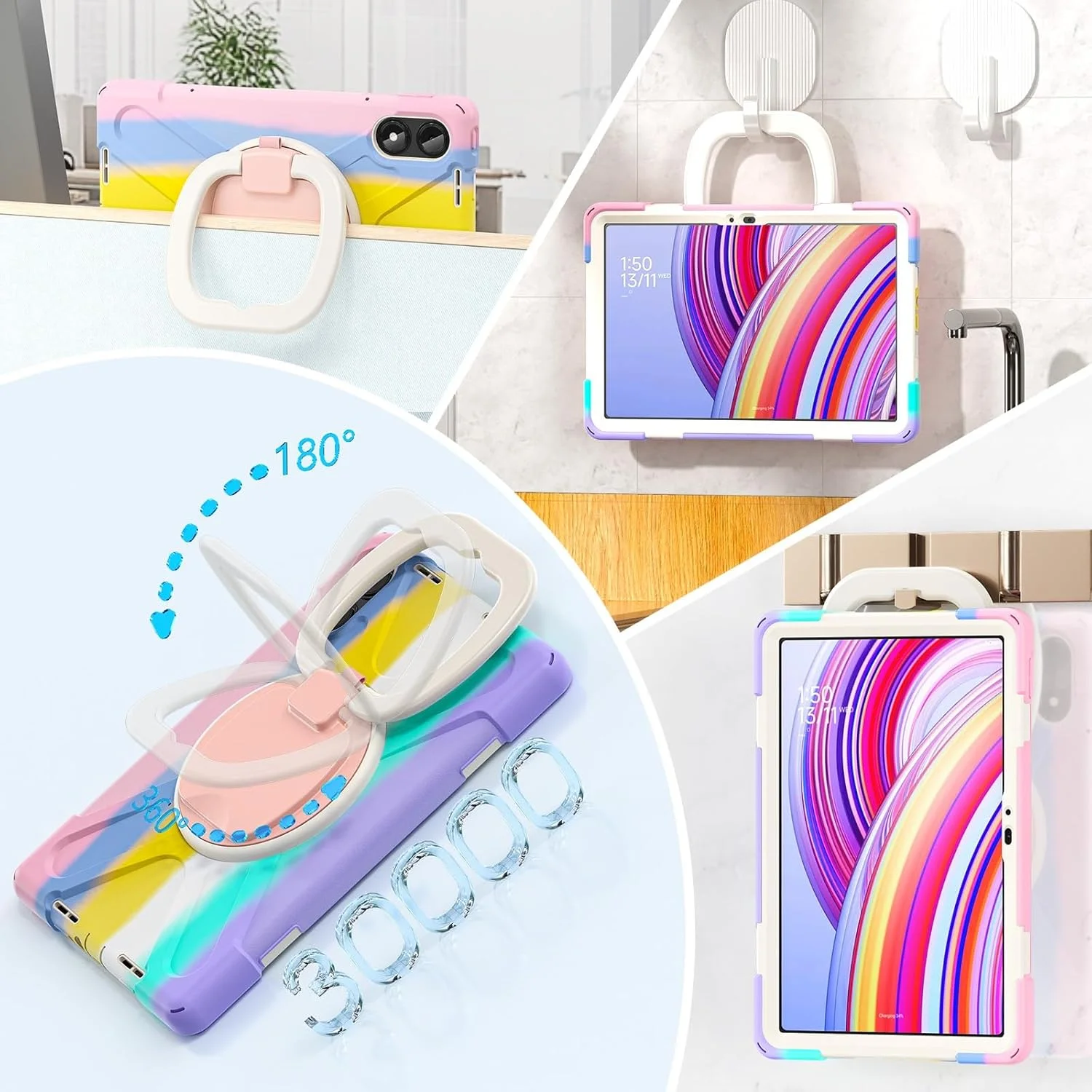 کیف تبلت مناسب برای Xiaomi Redmi Pad Pro 12.1 اینچ / Poco Pad 12.1 اینچ، قاب مقاوم در برابر ضربه با پایه و بند شانه کیف تبلت مناسب برای Xiaomi Redmi Pad Pro 12.1 اینچ / Poco Pad 12.1 اینچ، قاب مقاوم در برابر ضربه با پایه و بند شانه