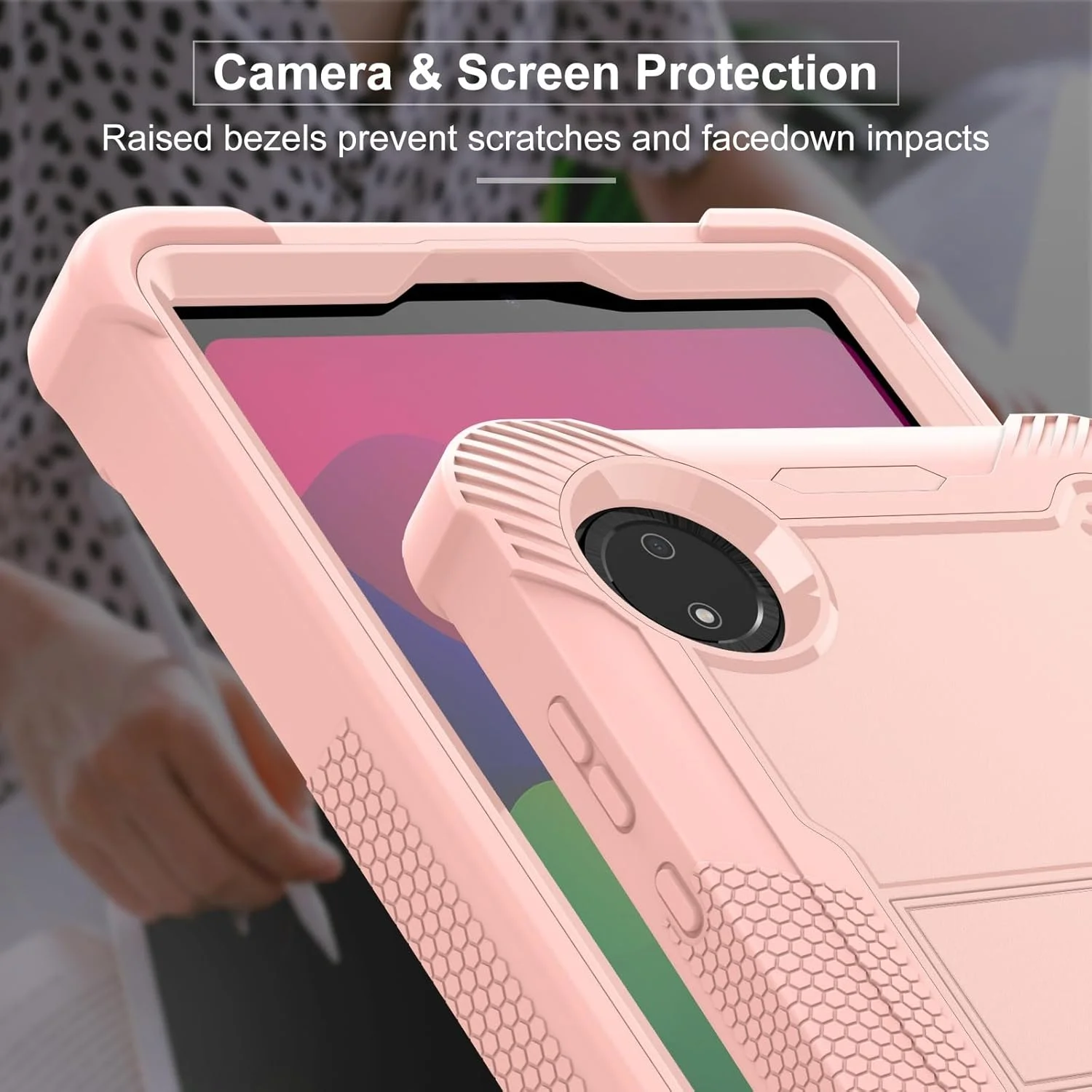 کیف تبلت مسافرتی سازگار با شیائومی Redmi Pad SE 8.7 اینچی 2024، قاب محافظ مقاوم در برابر ضربه هیبریدی سازگار با قاب شیائومی Redmi Pad SE 8.7