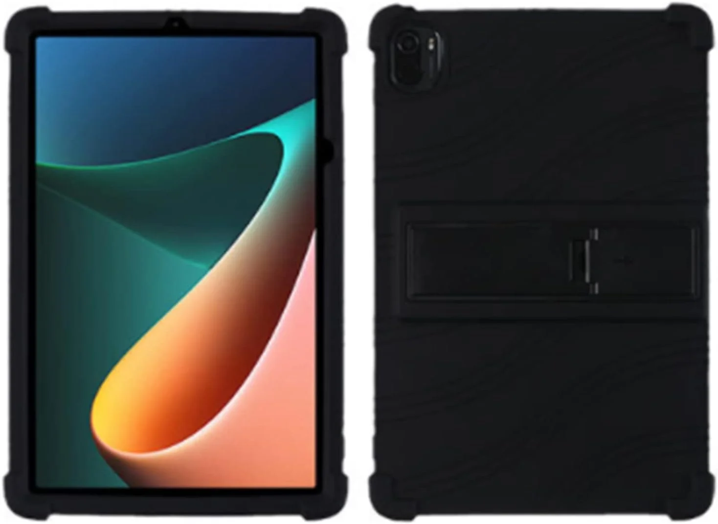 Chstls Silicone Case for Xiaomi Pad 5 2021 11 Inch, Shockproof Soft Silicone Back Case, Lightweight Kids Friendly Cover with Foldable Stand for Xiaomi Pad 5 Pro 11 5G 2021 - Black Chstls Silicone Case for Xiaomi Pad 5 2021 11 Inch, Shockproof Soft Silicone Back Case, Lightweight Kids Friendly Cover with Foldable Stand for Xiaomi Pad 5 Pro 11 5G 2021 - Black