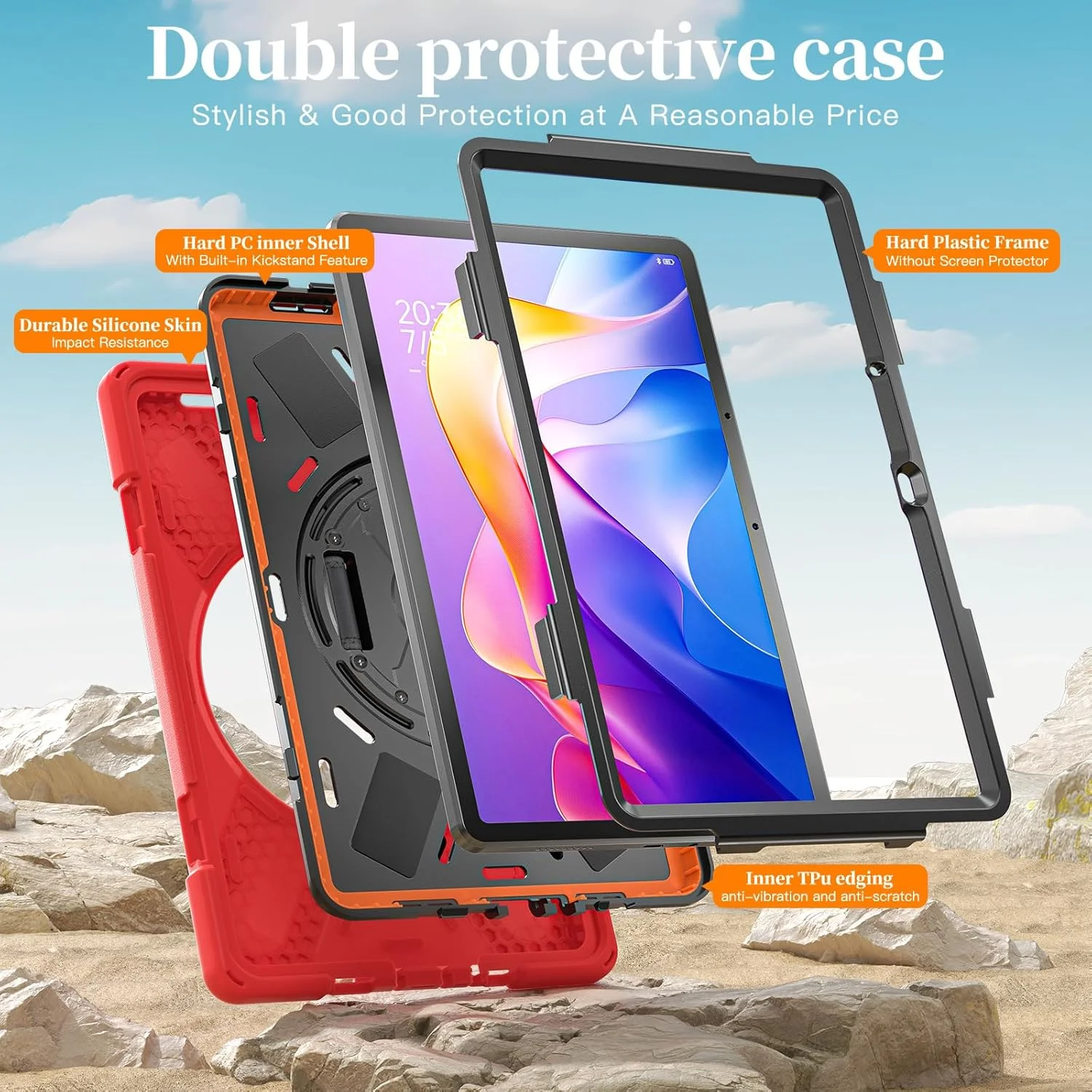 کیف تبلت کودکانه Gruattreay سازگار با شیائومی Redmi Pad 2 11 اینچ، کیف سیلیکونی بند دار قابل حمل با پایه مچی چرخشی چند منظوره، جای قلم و بند قابل تنظیم (مشکی) کیف تبلت کودکانه Gruattreay سازگار با شیائومی Redmi Pad 2 11 اینچ، کیف سیلیکونی بند دار قابل حمل با پایه مچی چرخشی چند منظوره، جای قلم و بند قابل تنظیم (مشکی)