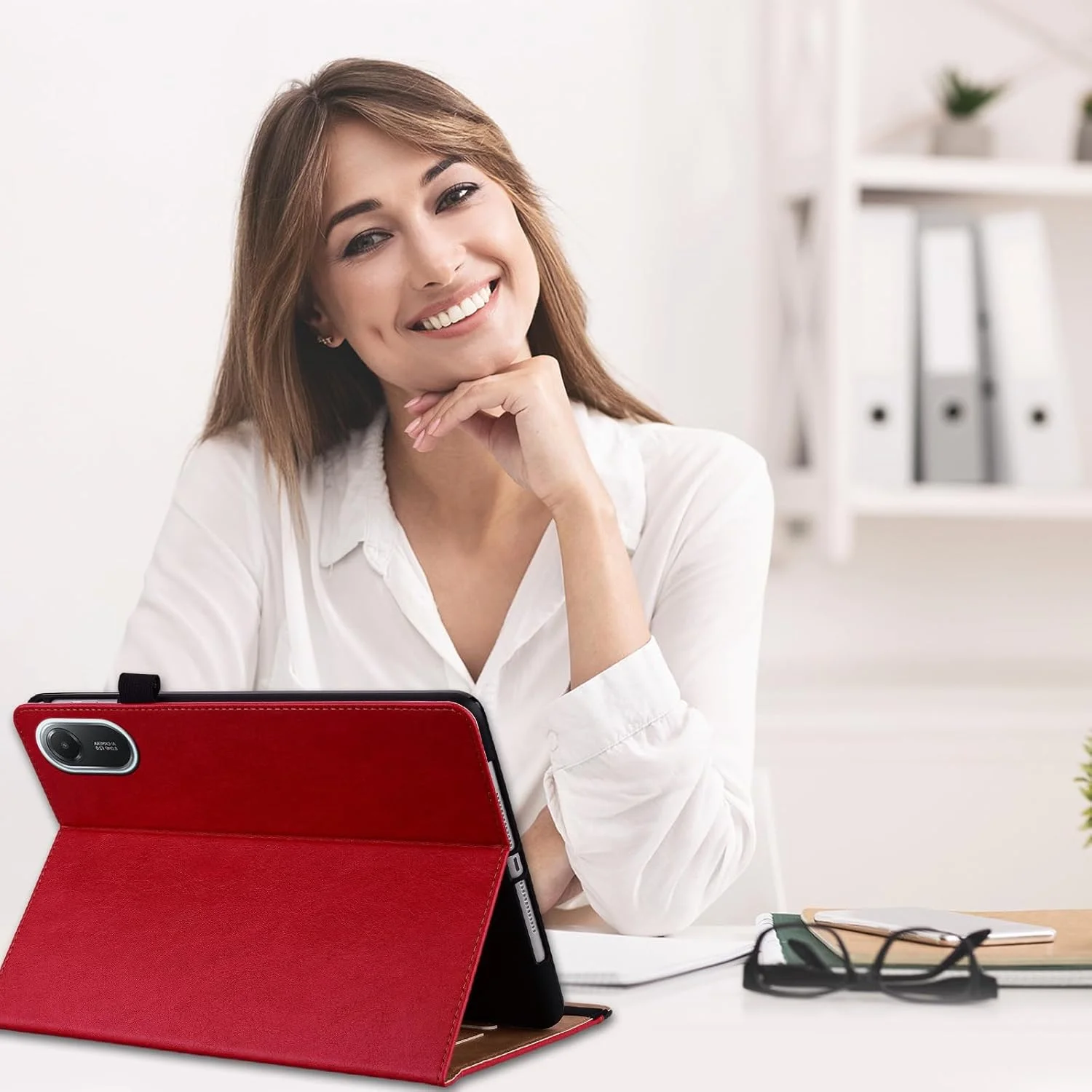 کیف تبلت ONETHEFUL برای شیائومی Redmi Pad 2 11 اینچ 2025 - چرم PU محافظ با پایه قابل تنظیم چند زاویه، 2 جای کارت، نگهدارنده قلم | قرمز کیف تبلت ONETHEFUL برای شیائومی Redmi Pad 2 11 اینچ 2025 - چرم PU محافظ با پایه قابل تنظیم چند زاویه، 2 جای کارت، نگهدارنده قلم | قرمز