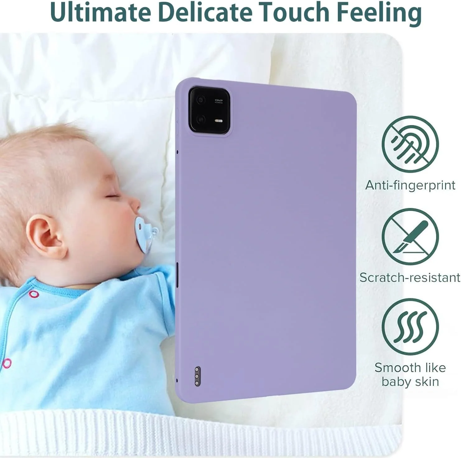 کاور تبلت سازگار با شیائومی Mi Pad 6/6 Pro 2023 11.2 اینچ، کاور محافظ TPU نرم و باریک ضد ضربه، کاور هوشمند سبک و باریک تبلت (بنفش) کاور تبلت سازگار با شیائومی Mi Pad 6/6 Pro 2023 11.2 اینچ، کاور محافظ TPU نرم و باریک ضد ضربه، کاور هوشمند سبک و باریک تبلت (بنفش)