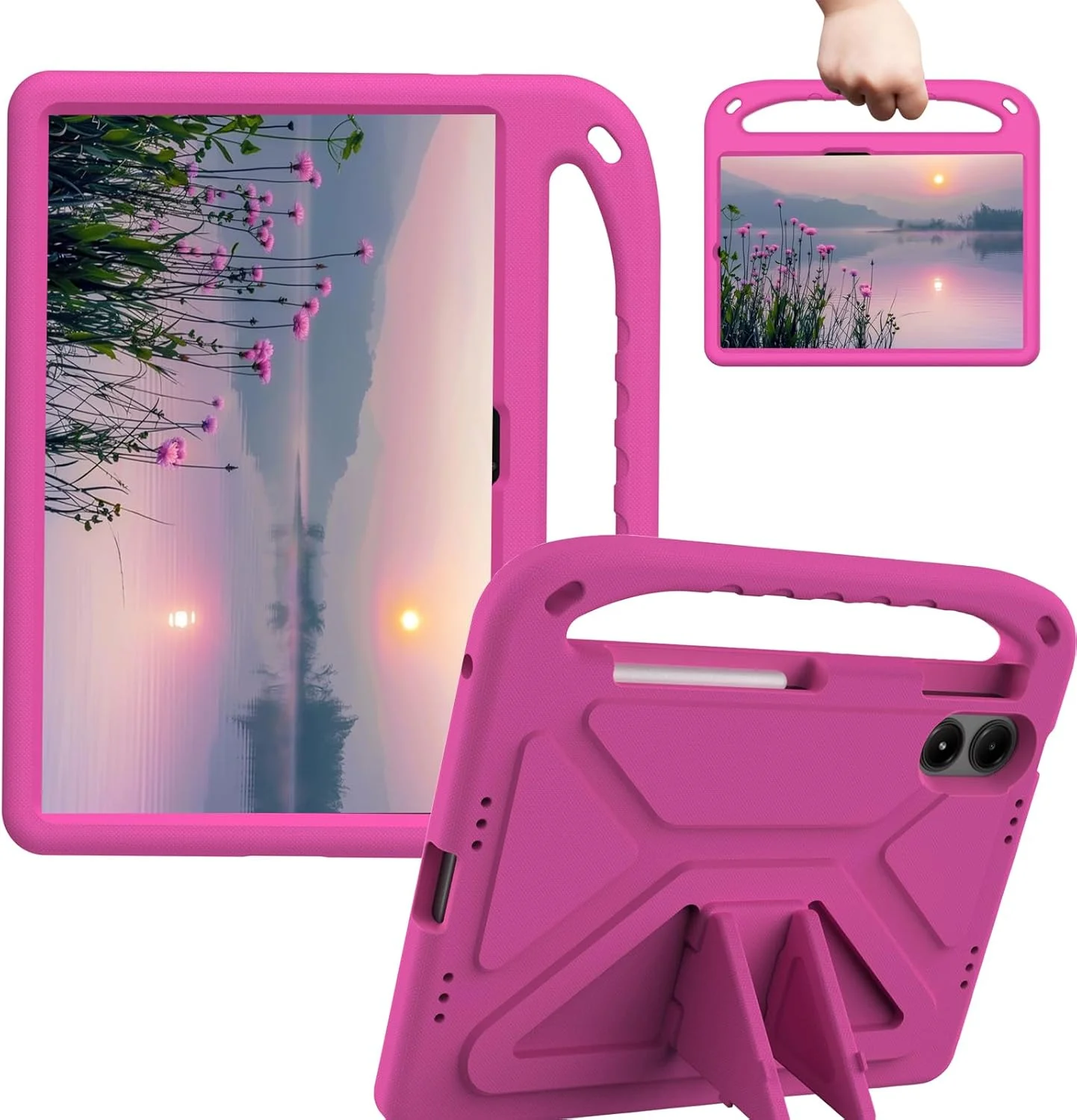 کیف تبلت کودکانه Sfulatdc با دسته و پایه، روکش محافظ ضد ضربه سازگار با شیائومی Redmi Pad Pro 12.1 اینچ - رز کیف تبلت کودکانه Sfulatdc با دسته و پایه، روکش محافظ ضد ضربه سازگار با شیائومی Redmi Pad Pro 12.1 اینچ - رز