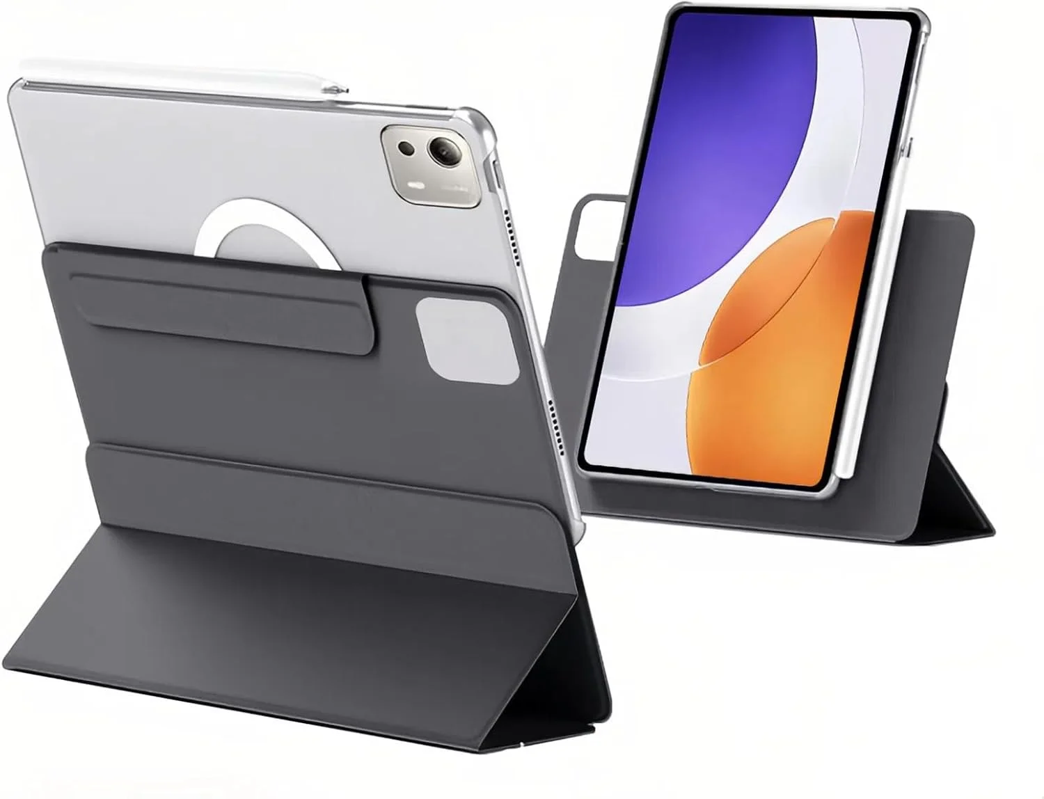 کاور مغناطیسی Gruattreay سازگار با تبلت Xiaomi Pad 7S Pro 12.5 اینچی مدل 2025، کاور دو طرفه هوشمند با قابلیت جداسازی مغناطیسی، دارای استند تاشو قابل تنظیم و جای قلم (مشکی)