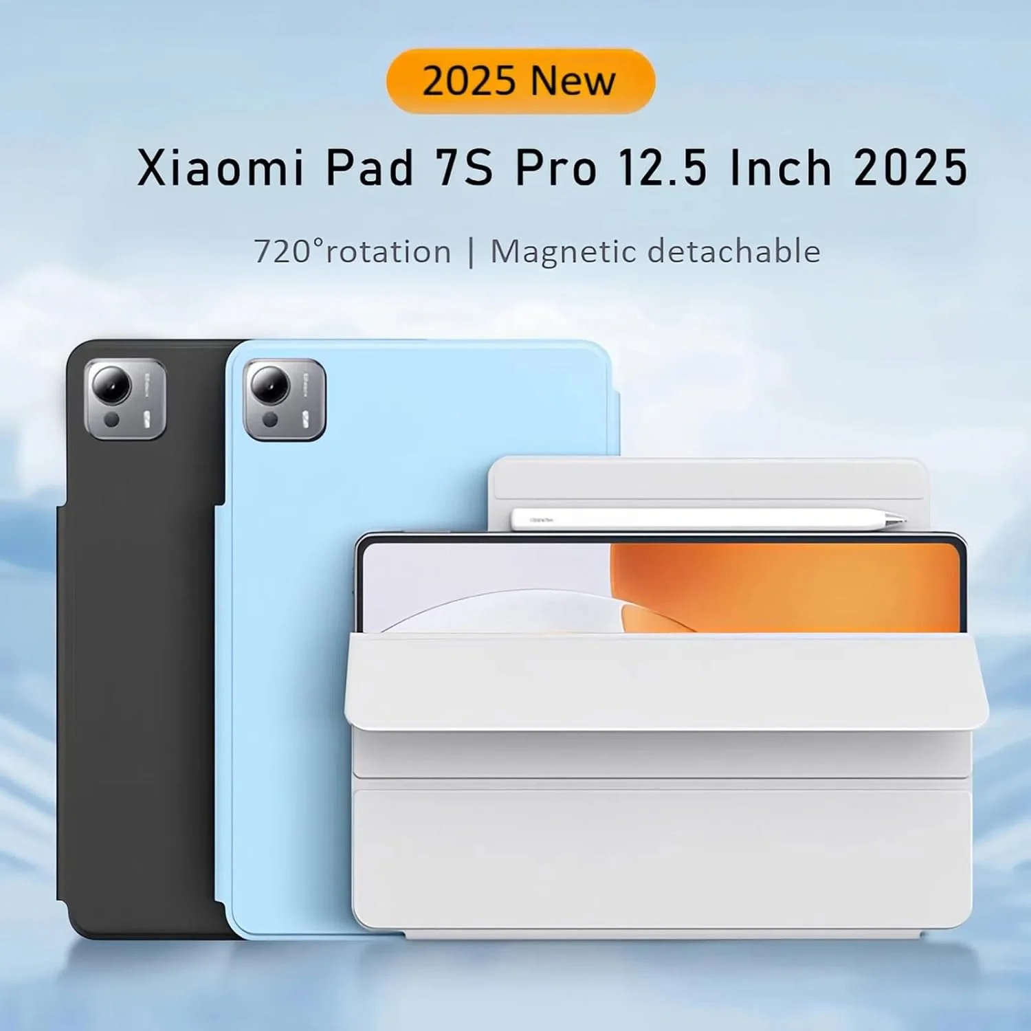 کاور مغناطیسی Gruattreay سازگار با تبلت Xiaomi Pad 7S Pro 12.5 اینچی مدل 2025، کاور دو طرفه هوشمند با قابلیت جداسازی مغناطیسی، دارای استند تاشو قابل تنظیم و جای قلم (مشکی) کاور مغناطیسی Gruattreay سازگار با تبلت Xiaomi Pad 7S Pro 12.5 اینچی مدل 2025، کاور دو طرفه هوشمند با قابلیت جداسازی مغناطیسی، دارای استند تاشو قابل تنظیم و جای قلم (مشکی)