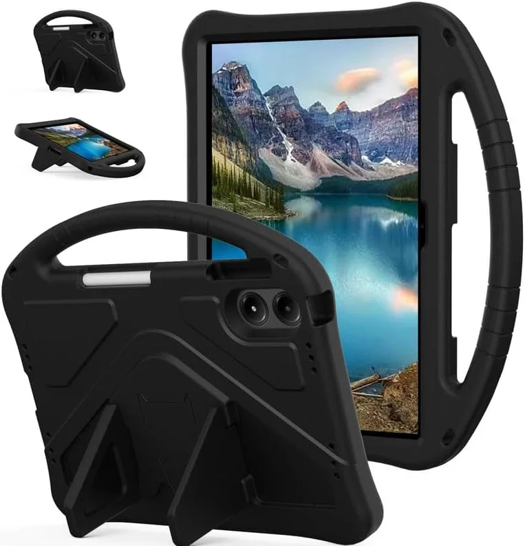 کاور تبلت Xliamcp مناسب برای شیائومی Redmi Pad Pro 12.1 اینچ 2024، کاور محافظ سبک وزن و ضد ضربه با دستگیره و پایه، مشکی