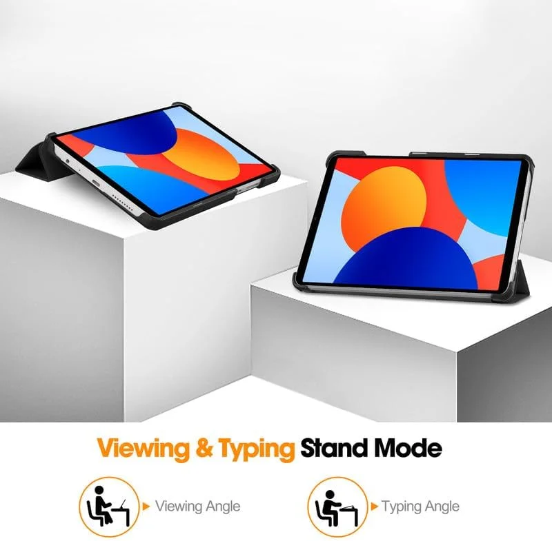کیف تبلت برای شیائومی ردمی پد SE 4G 8.7 اینچی، کاور سه تایی استند با نگهدارنده قلم، خواب/بیداری خودکار، پشت TPU نرم، کاور محافظ باریک، مشکی کیف تبلت برای شیائومی ردمی پد SE 4G 8.7 اینچی، کاور سه تایی استند با نگهدارنده قلم، خواب/بیداری خودکار، پشت TPU نرم، کاور محافظ باریک، مشکی