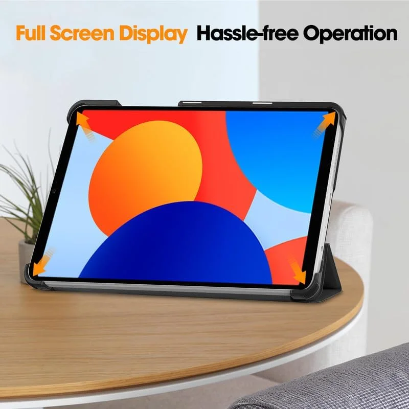 کیف تبلت برای شیائومی ردمی پد SE 4G 8.7 اینچی، کاور سه تایی استند با نگهدارنده قلم، خواب/بیداری خودکار، پشت TPU نرم، کاور محافظ باریک، مشکی کیف تبلت برای شیائومی ردمی پد SE 4G 8.7 اینچی، کاور سه تایی استند با نگهدارنده قلم، خواب/بیداری خودکار، پشت TPU نرم، کاور محافظ باریک، مشکی