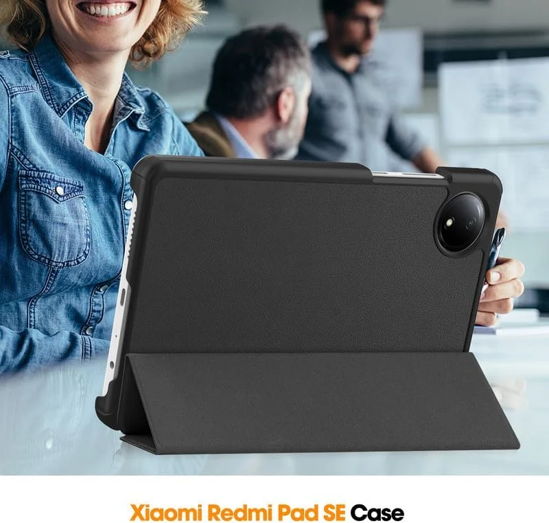 کیف تبلت برای شیائومی ردمی پد SE 4G 8.7 اینچی، کاور سه تایی استند با نگهدارنده قلم، خواب/بیداری خودکار، پشت TPU نرم، کاور محافظ باریک، مشکی کیف تبلت برای شیائومی ردمی پد SE 4G 8.7 اینچی، کاور سه تایی استند با نگهدارنده قلم، خواب/بیداری خودکار، پشت TPU نرم، کاور محافظ باریک، مشکی