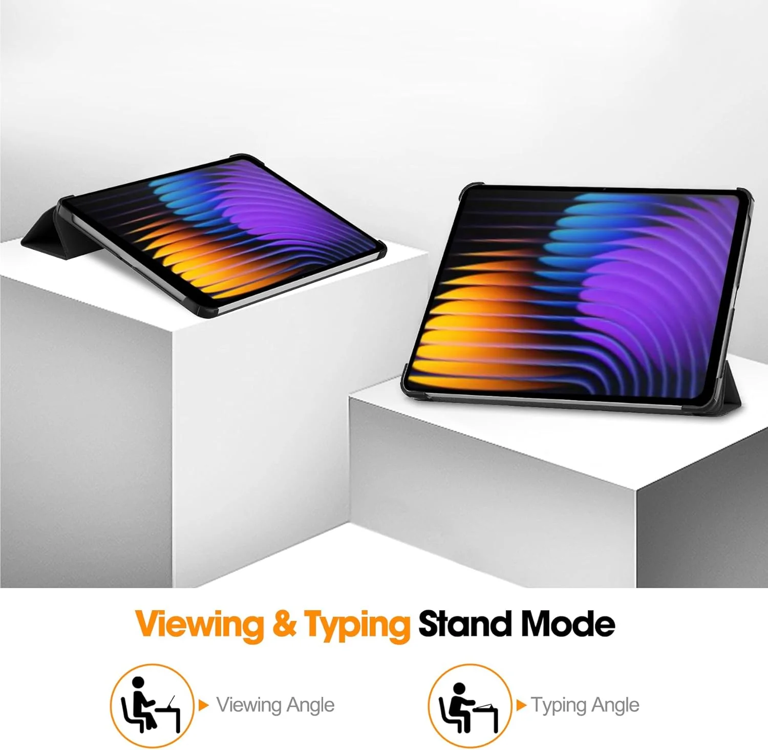 کاور تبلت Vakarey مناسب برای شیائومی پد 7، کاور هوشمند فوق نازک تبلت برای شیائومی پد 7 پرو 11.2 اینچ 2025، مشکی