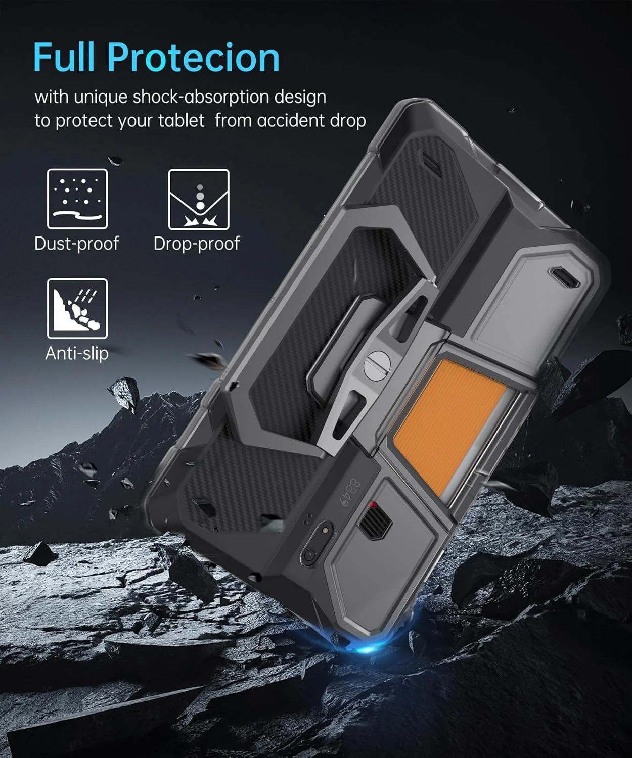 کیف تبلت 8849 Tank Pad با صفحه نمایش 10.95 اینچی، کاور محافظ پایه چرخان با پوشش پشتی شفاف TPU نرم برای Tank Pad/Tank Pad E