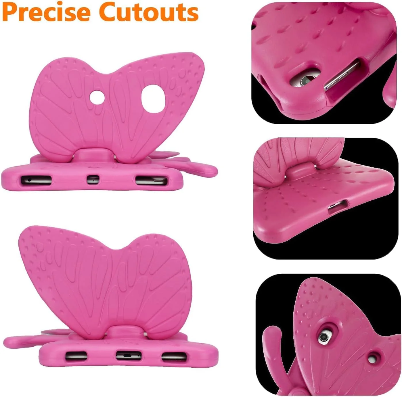 کیف محافظ تبلت ضد ضربه کودکانه نکست استور سازگار با شیائومی-ردمی پد SE 11 اینچی - کیف استند پروانه ای کودکانه (صورتی تیره)