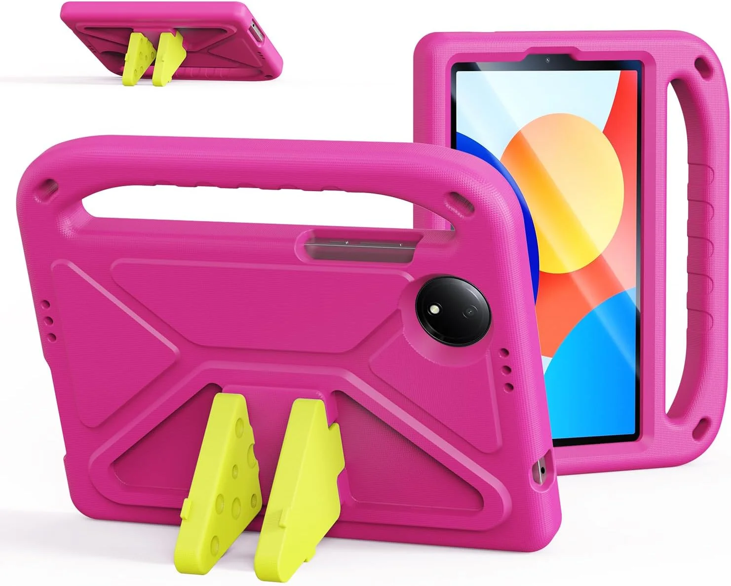 کاور محافظ کودکانه سری Puff DUX DUCIS برای شیائومی Redmi Pad SE 8.7 – کاور تبلت فوم EVA ضد ضربه با دسته، پایه تاشو و محافظت در برابر افتادن - صورتی